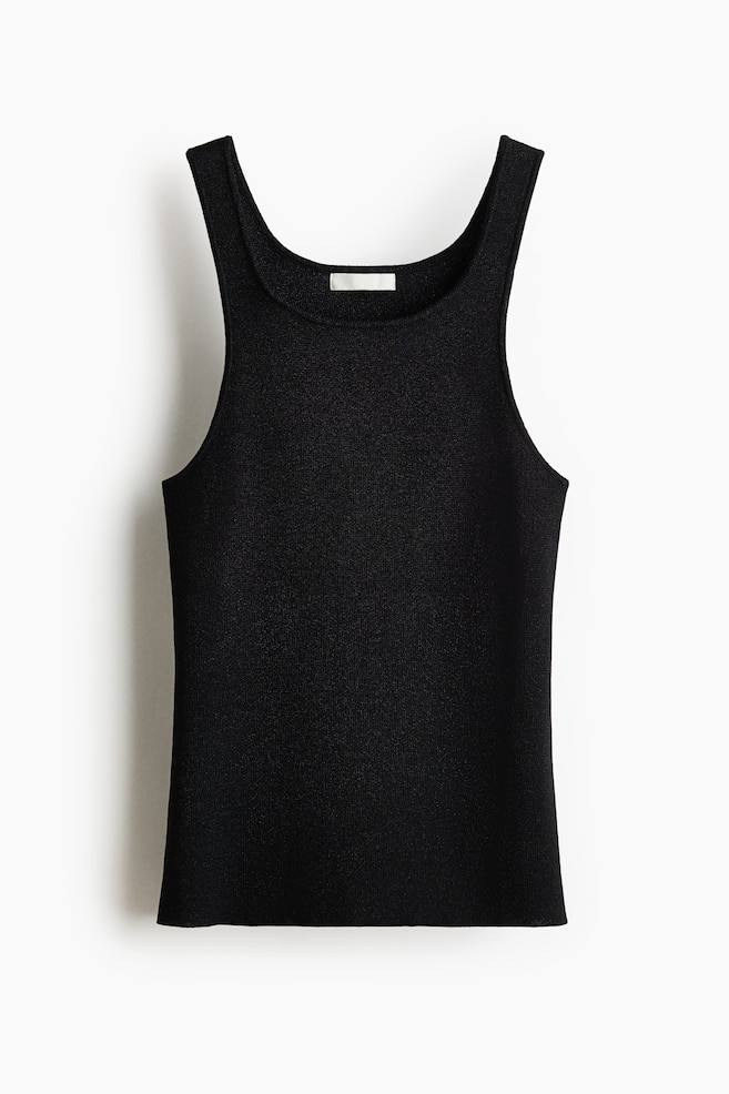 Tanktop met cutout - Zwart - 1