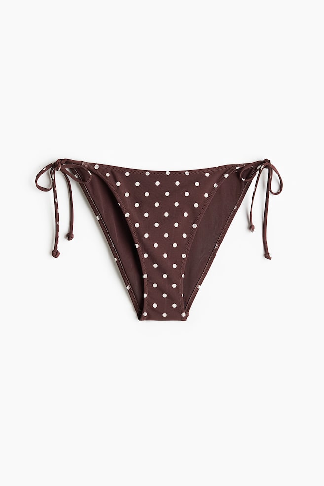 Tie Bikini Bottoms - Dark brown/polka dot/Light purple/paisley/White/floral/Lilac/Dark brown/Yellow/Mint green/Light blue - 1