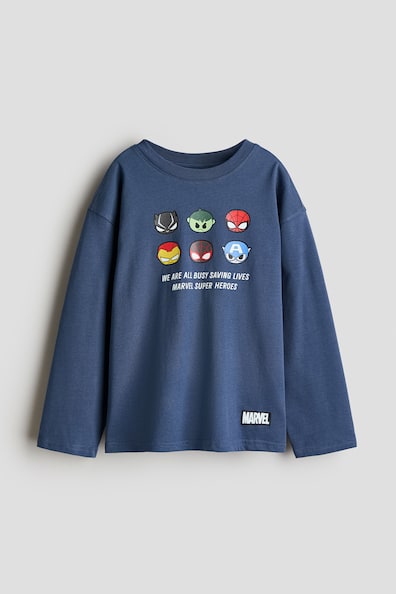 プリント長袖Tシャツ