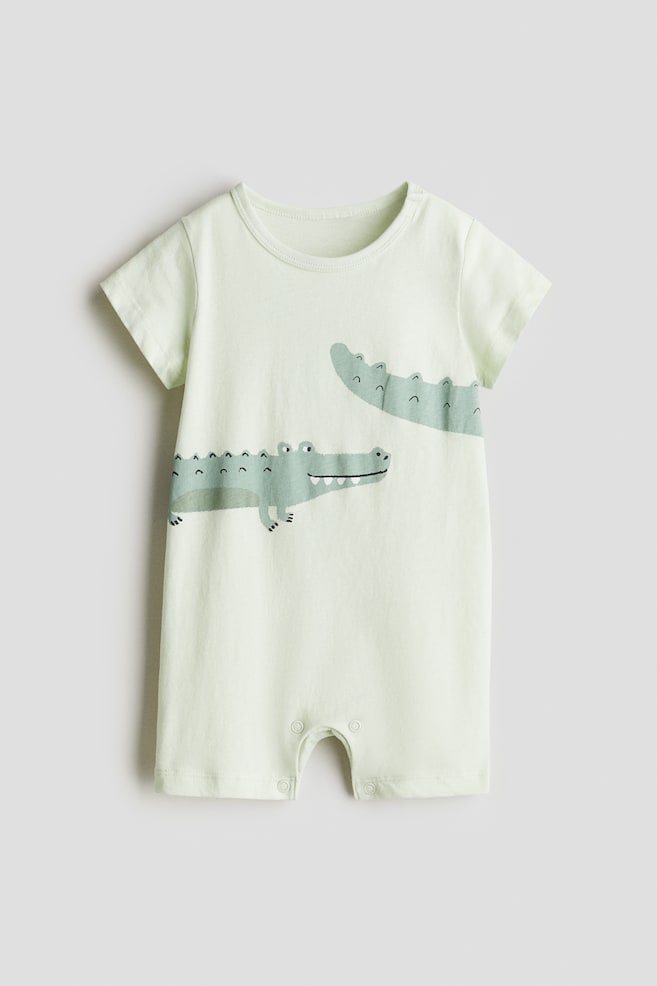 Printed sleepsuit - Light green/Crocodile - 1