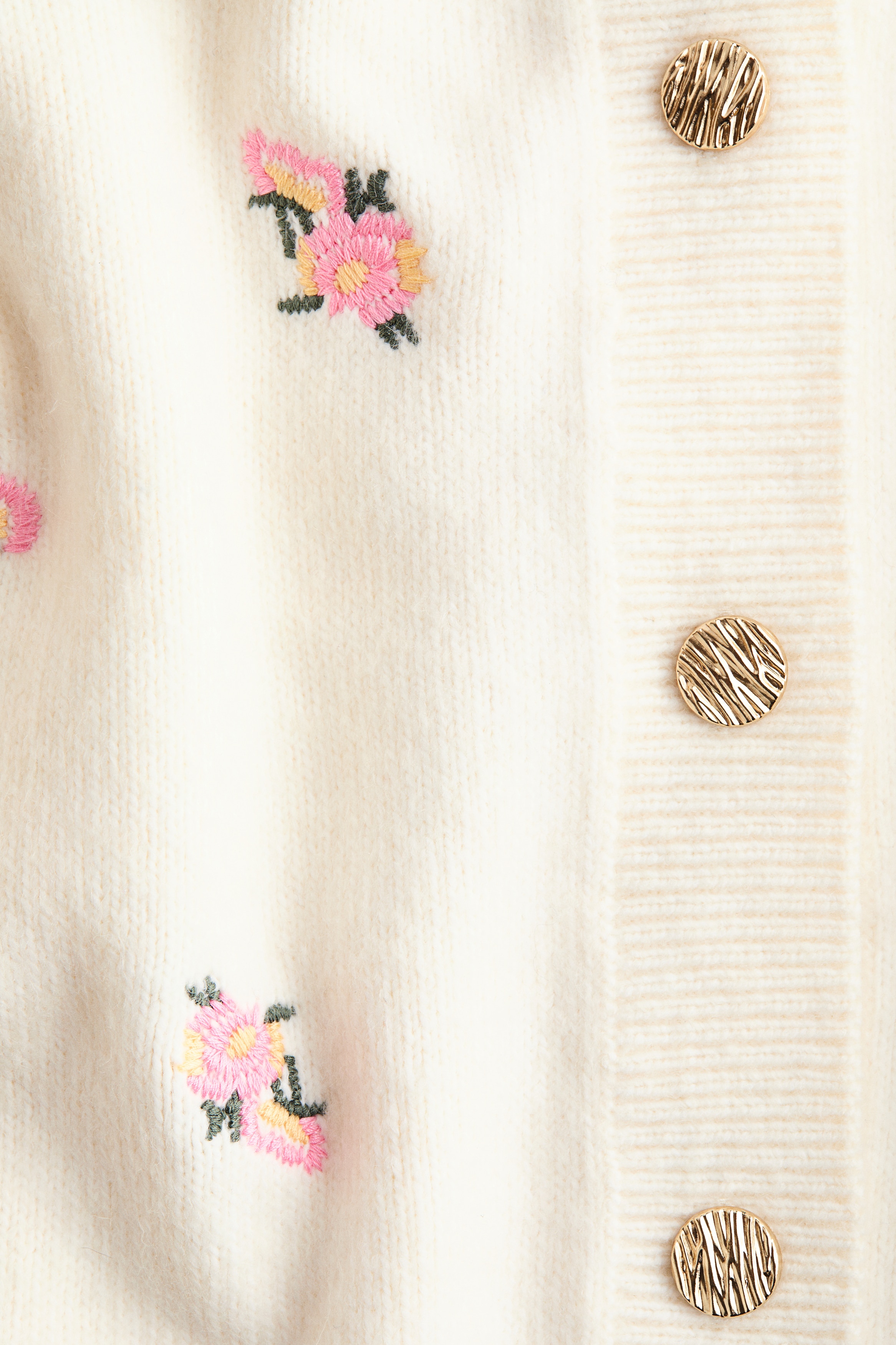 刺繍カーディガン - ブラック／フラワー - レディース | H&M JP