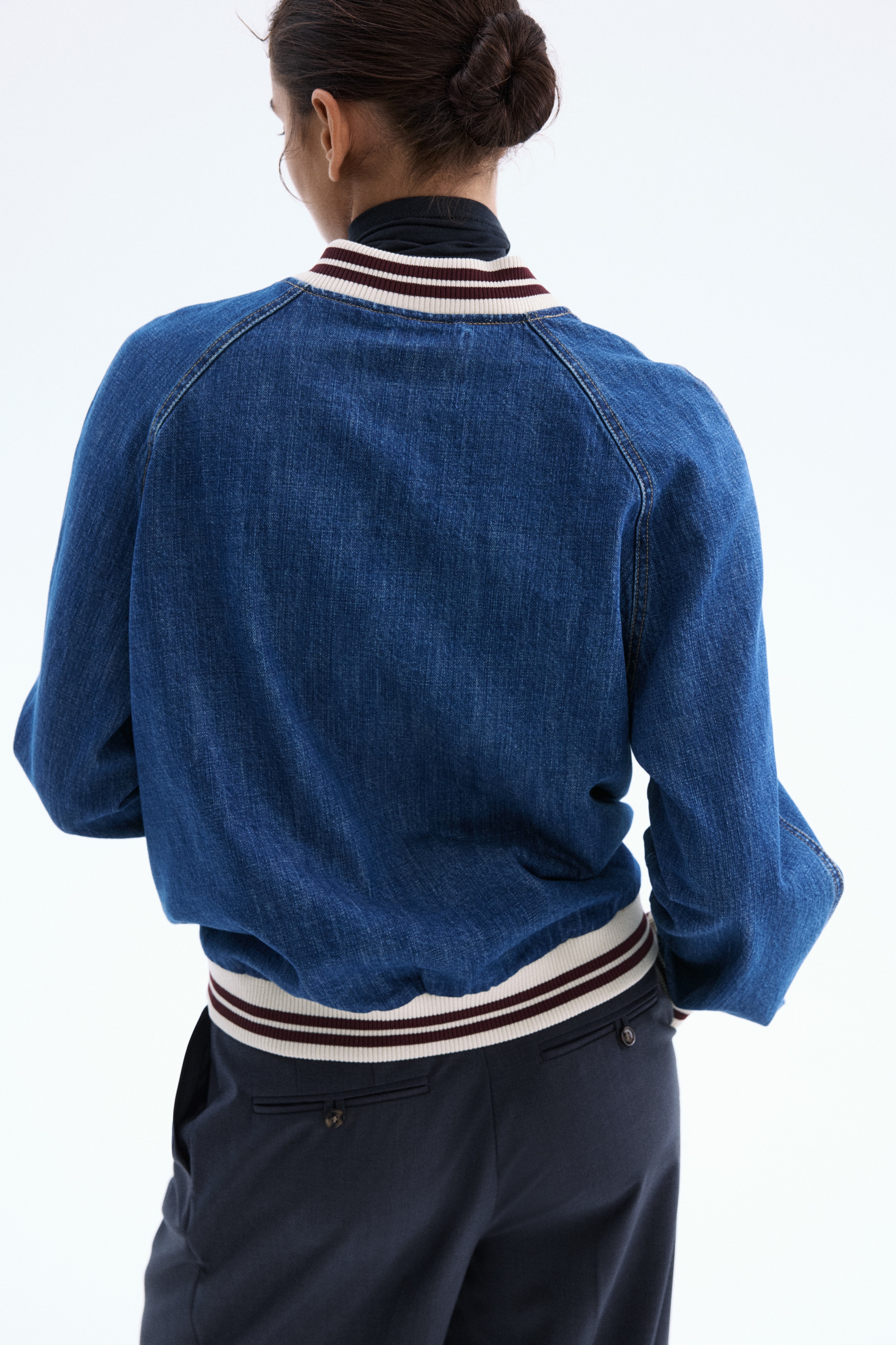 Denim bomber jacket