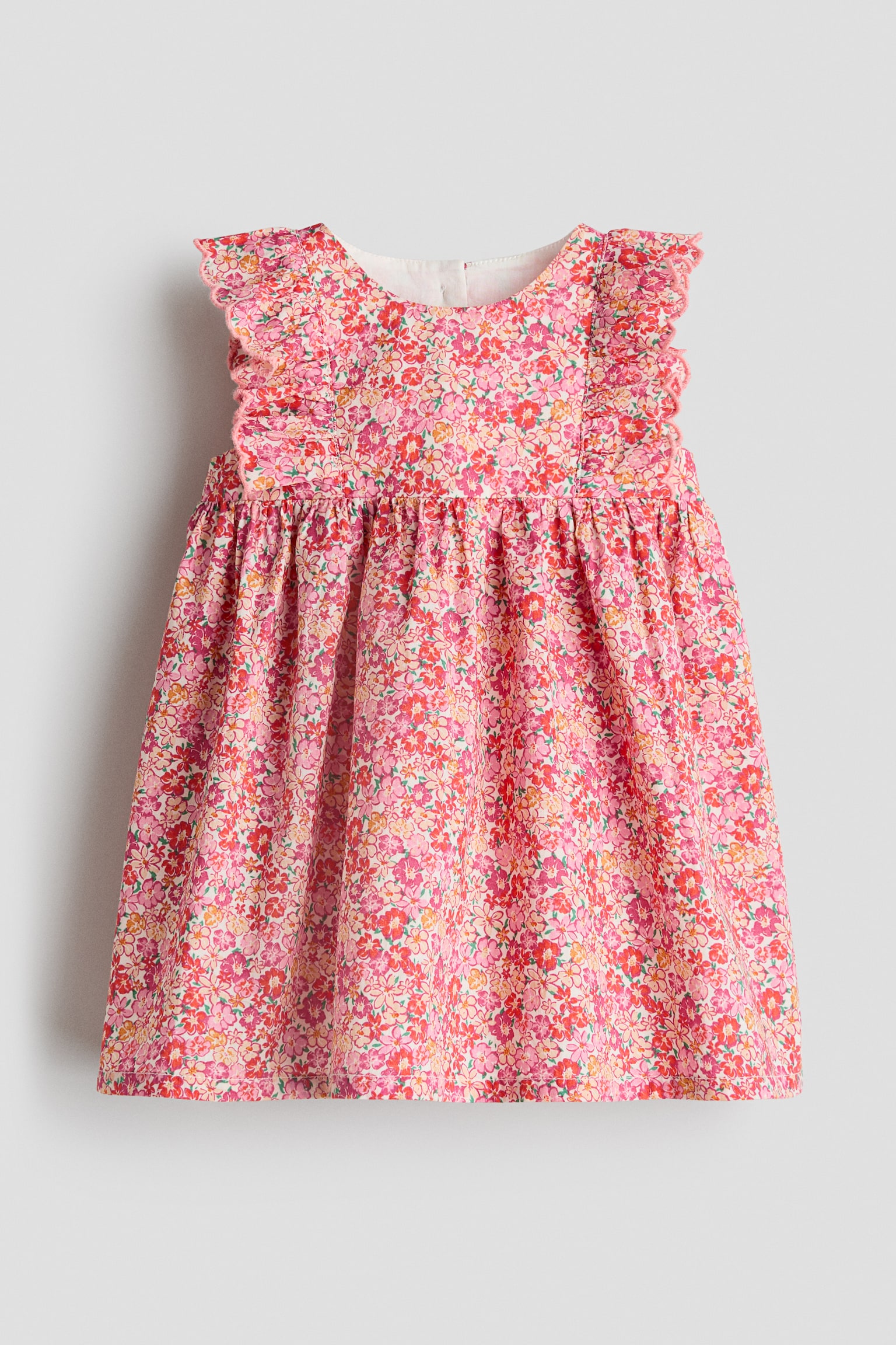 Cotton dress - Red/Floral