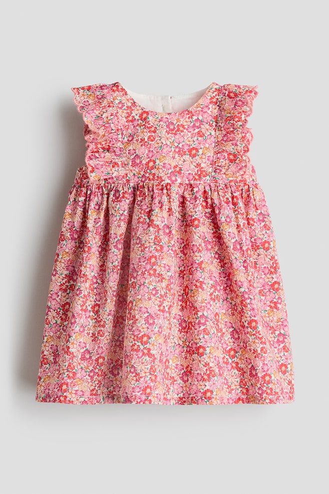 Cotton dress - Red/Floral - 1