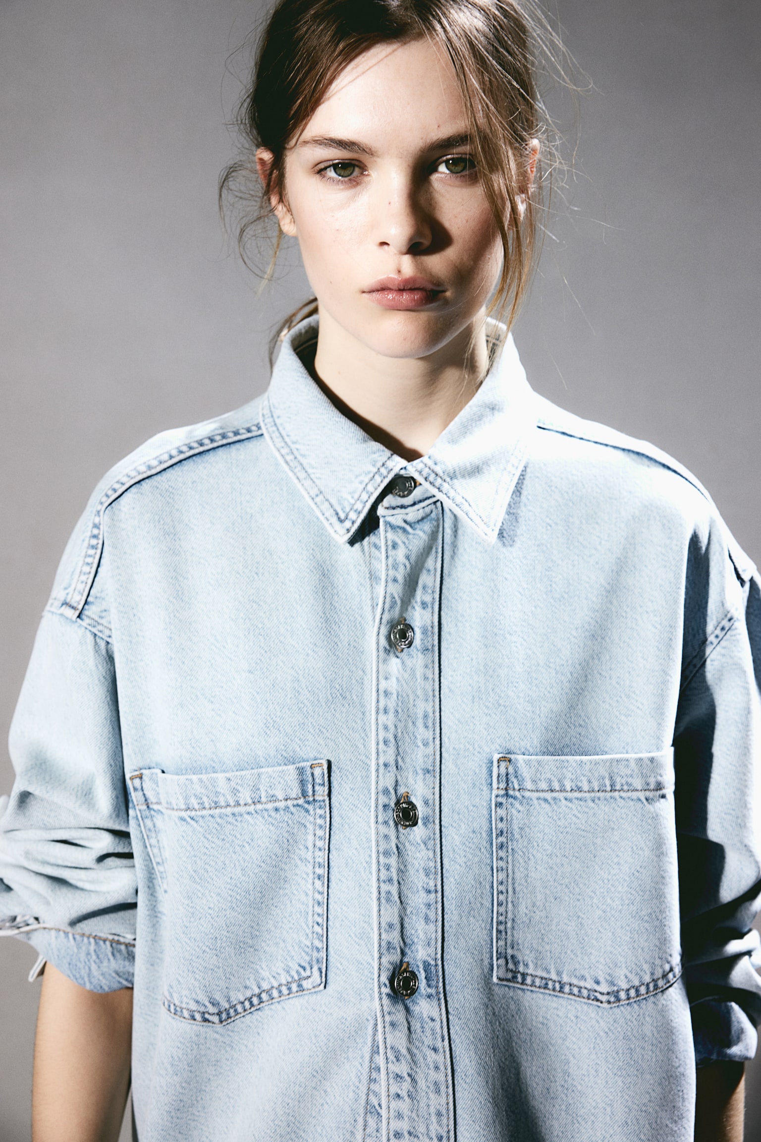 Feather Soft Denim shirt - Pale denim blue/Light denim blue - 5