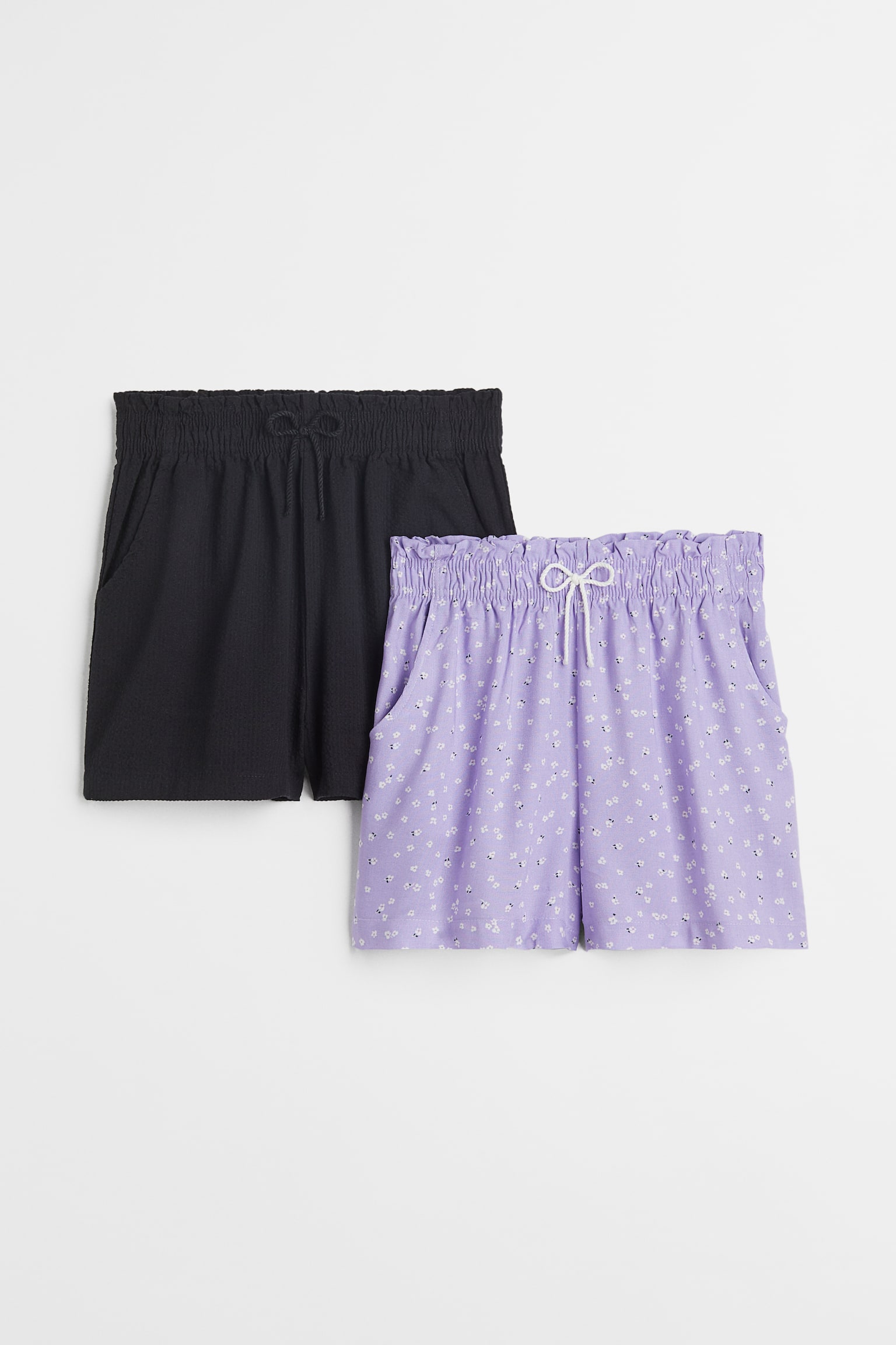 2-pack shorts - Black/Light purple/Black/Spotted - 1