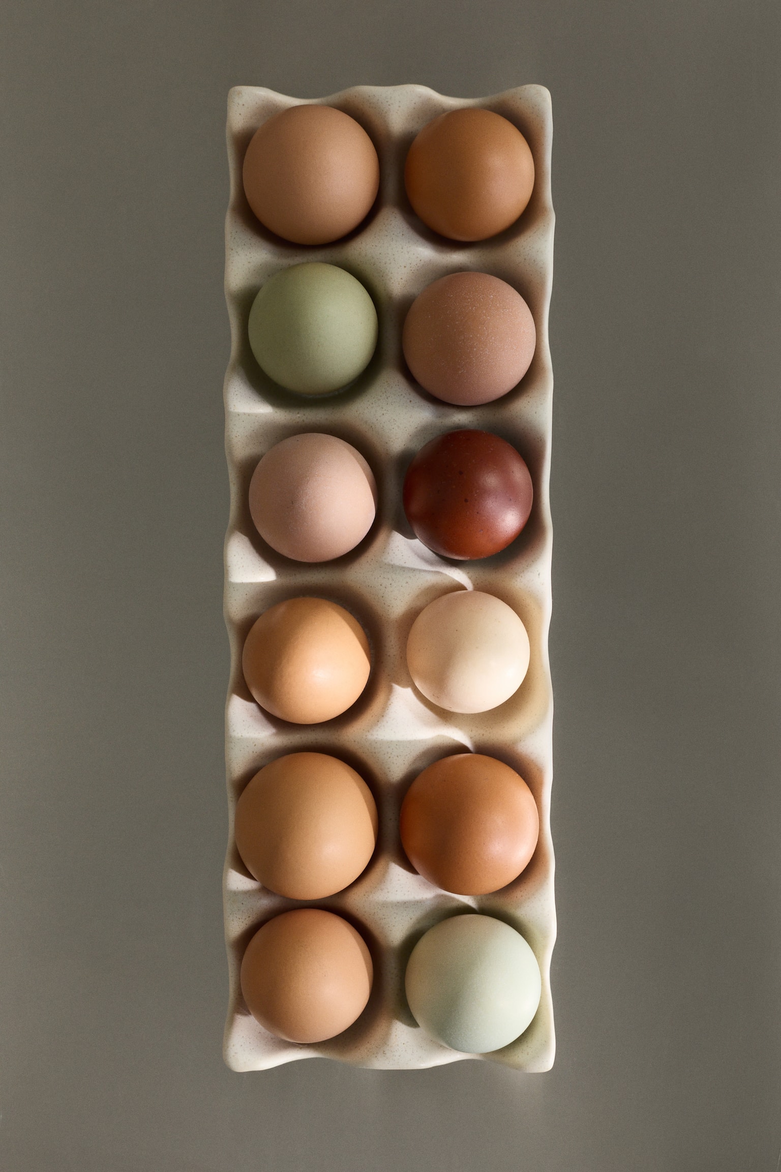 מגש ביצים עם זיגוג ריקאטיבי - בז' בהיר - 2