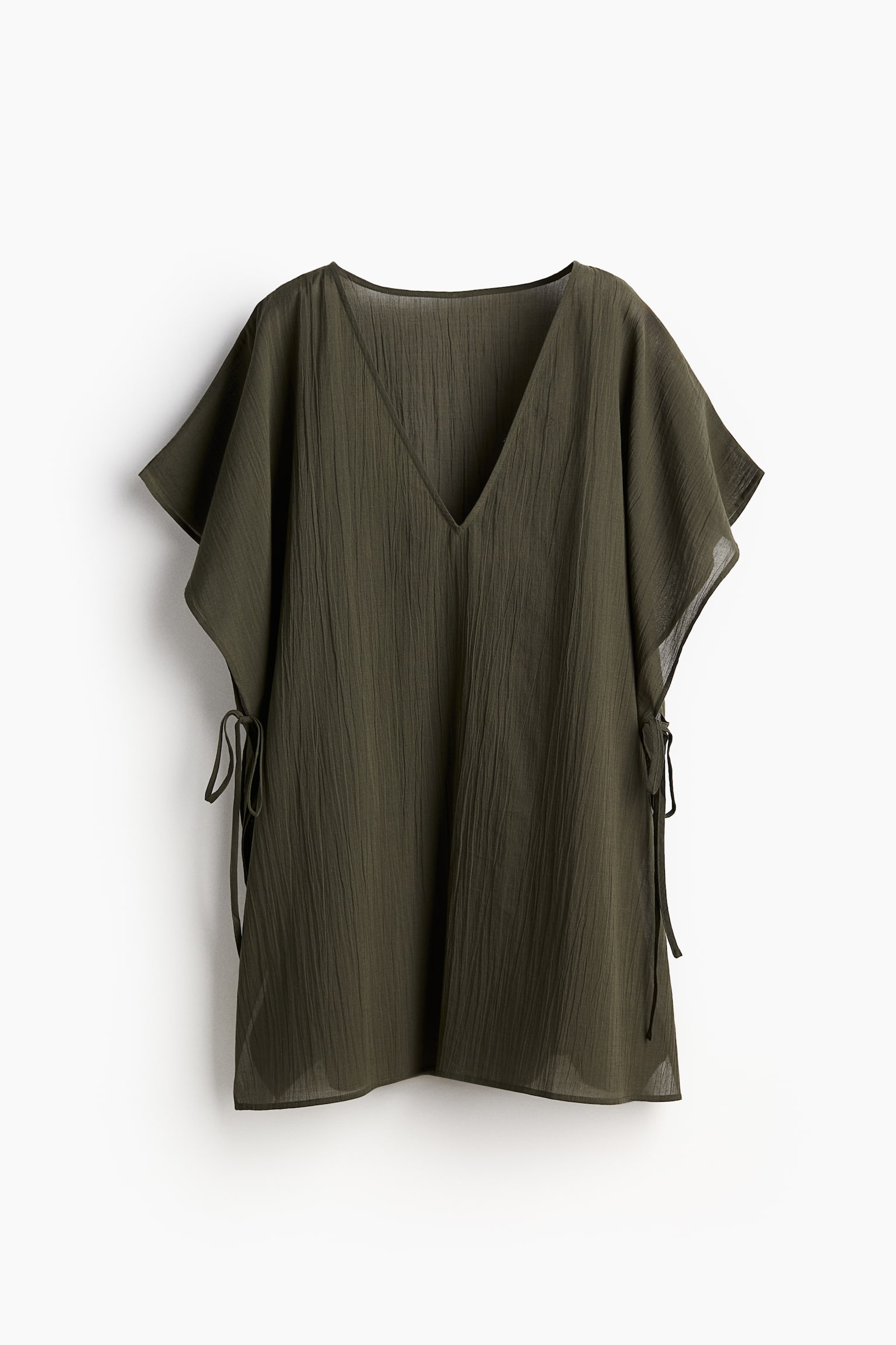 Oversized Beach Kaftan - Dark khaki green/Black/White - 2