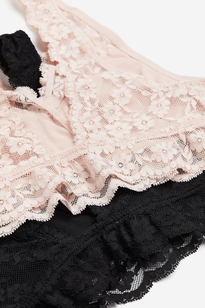 MAMA 2-pack lace nursing bras - Black/Light pink - 4