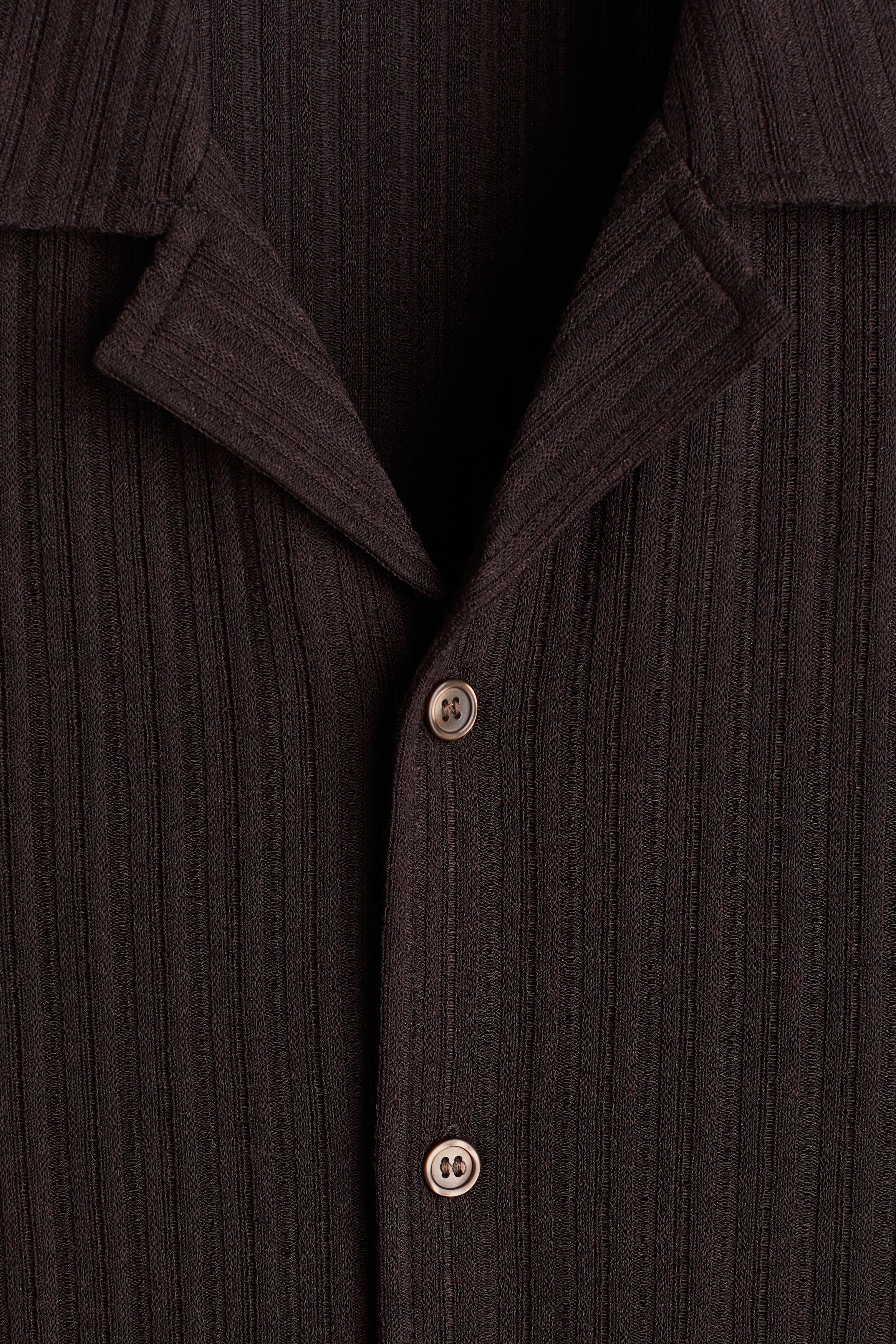 Loose Fit Rib-knit resort shirt