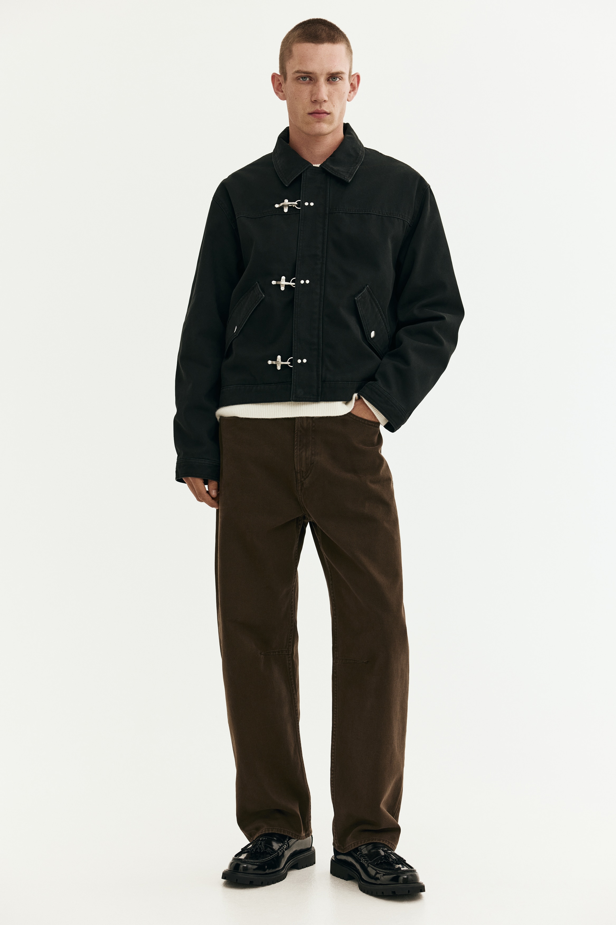  レギュラーフィットキャンバスジャケット レギュラーフィット キャンバスジャケット - ブラック - Men | H&M JP