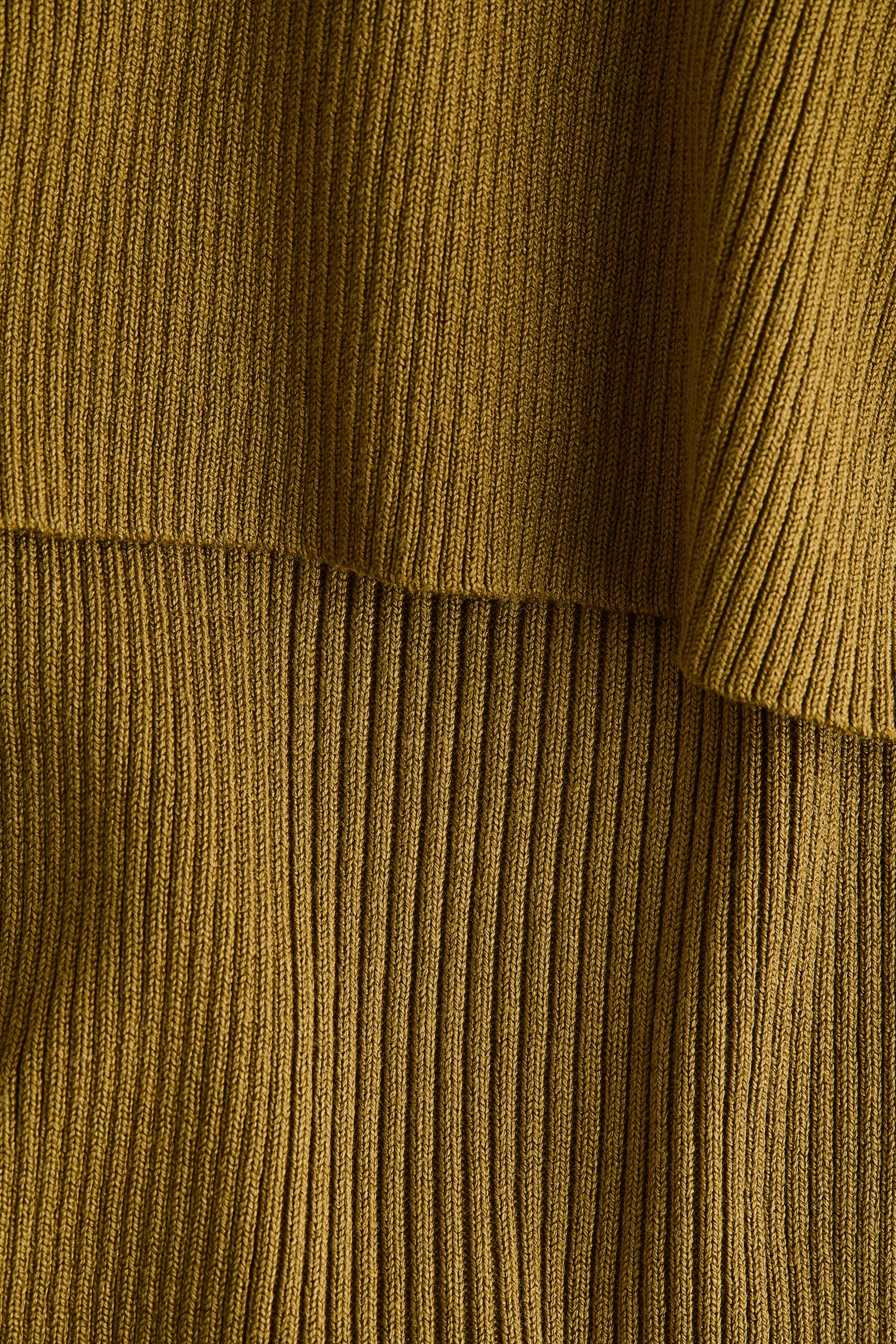 Top a los hombros en tejido acanalado - Oliva dorado/Crema - 4