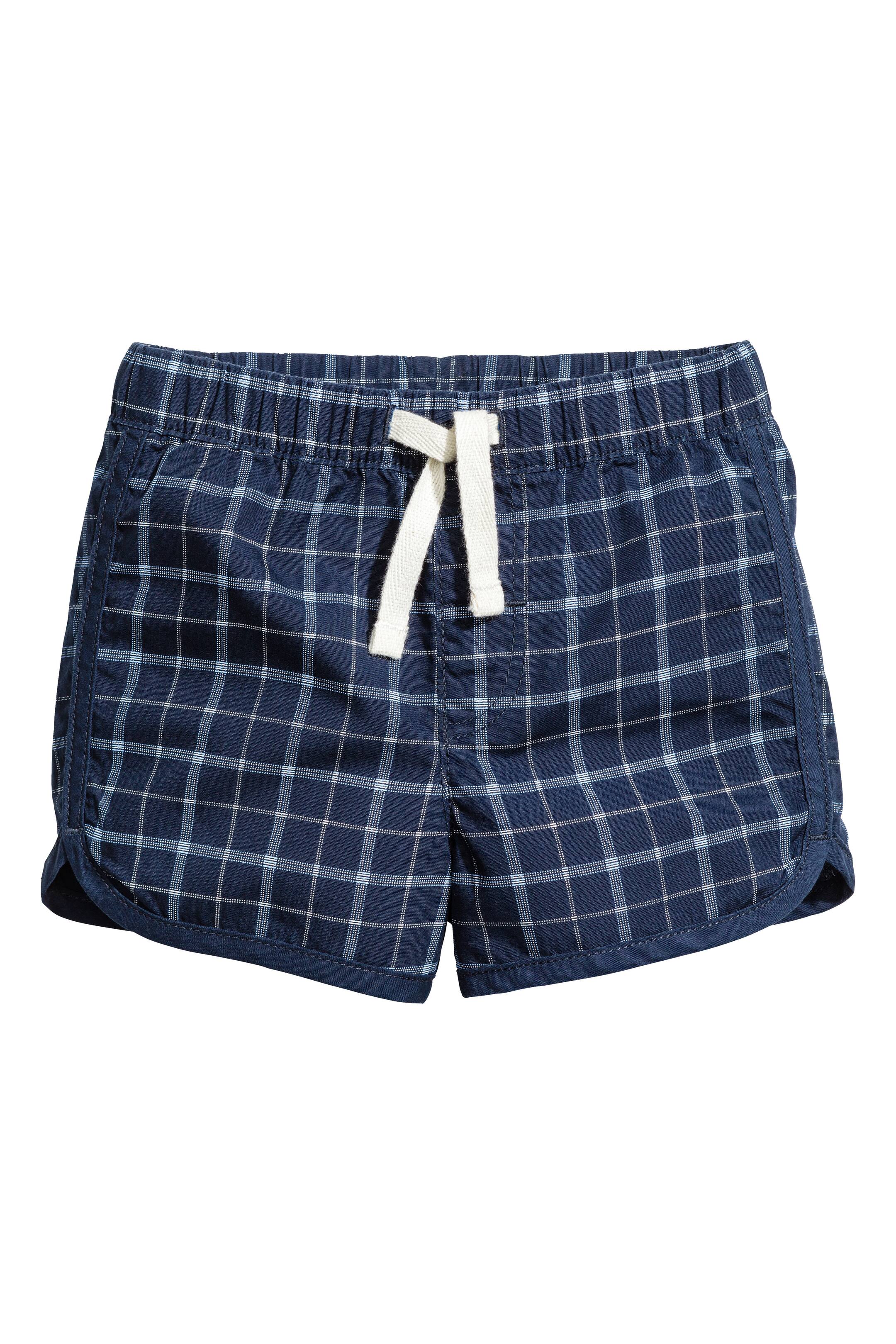 Näytä suurempi kuva: Puuvillashortsit - Tummansininen/Ruudullinen - Kids | H&M FI 1