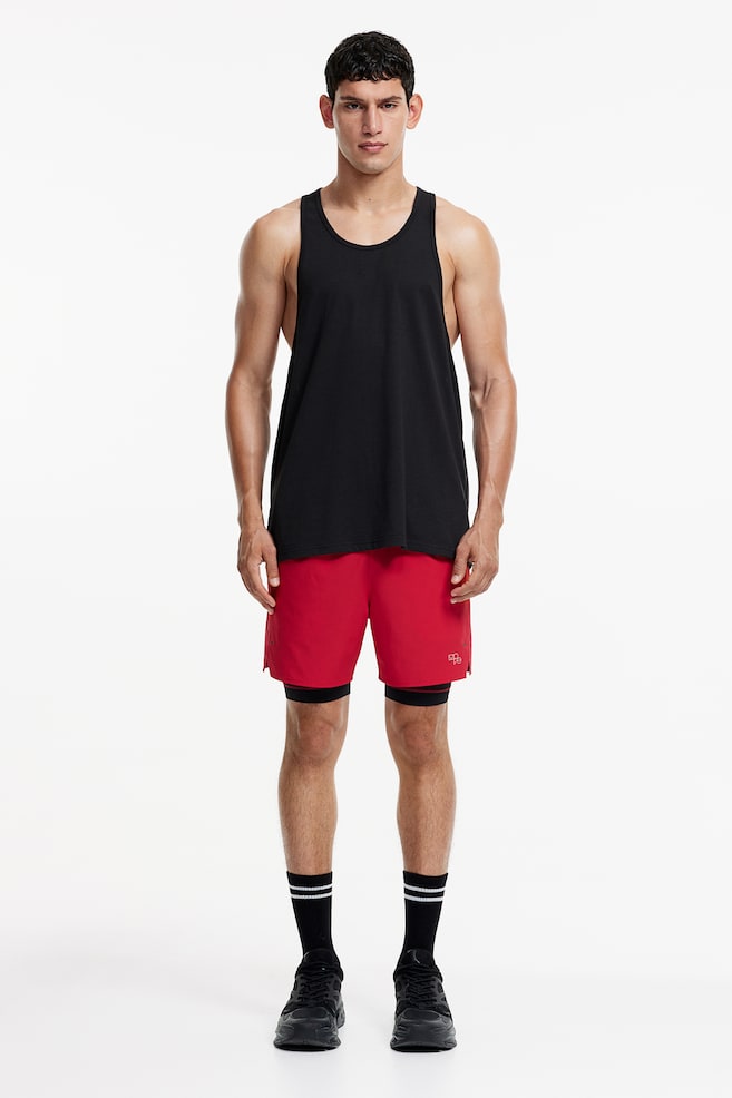 DryMove™ Double-layered sports shorts - Red/Black/Grey/Black - 6