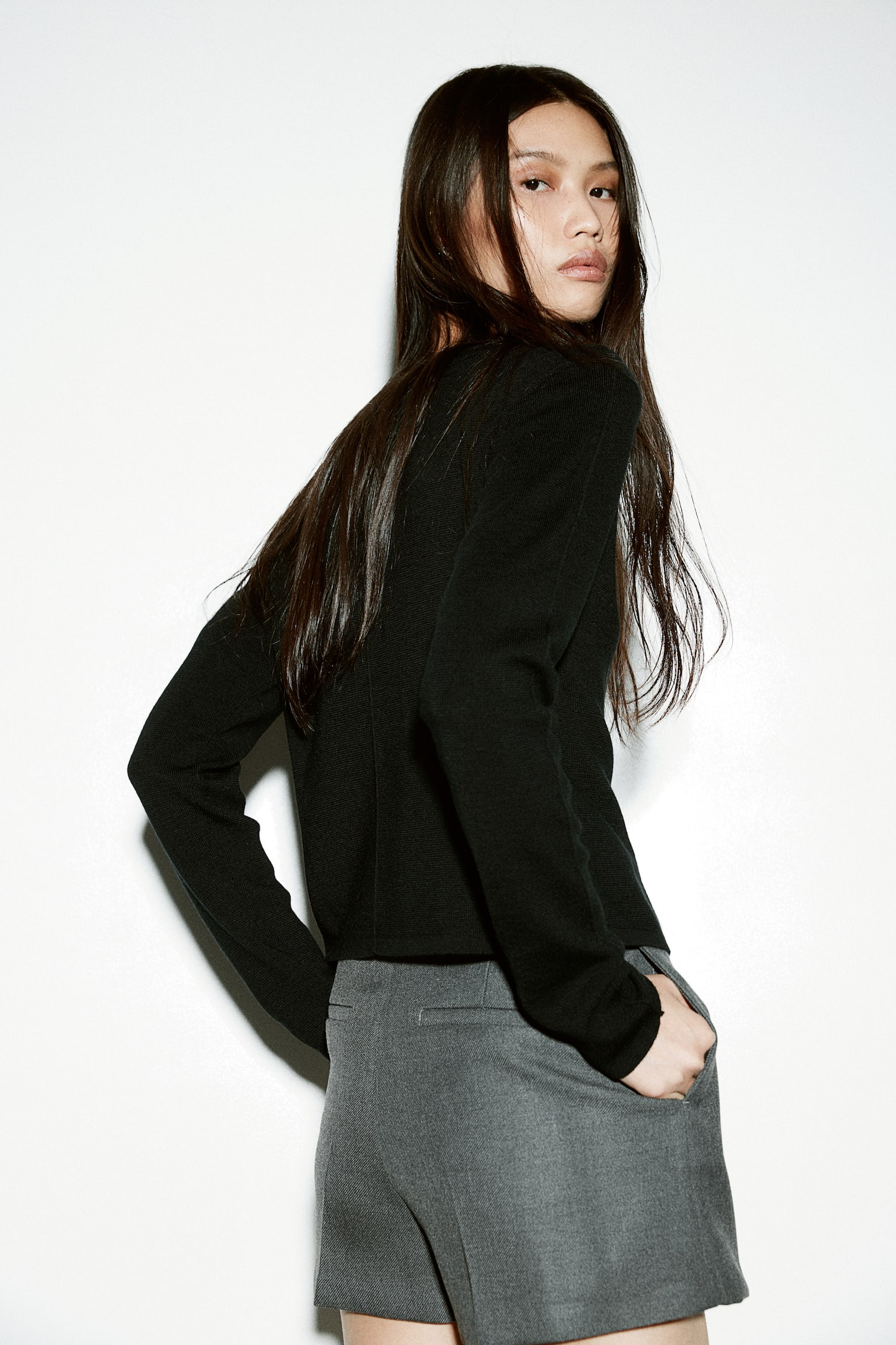 Merino wool cardigan - Black - 4