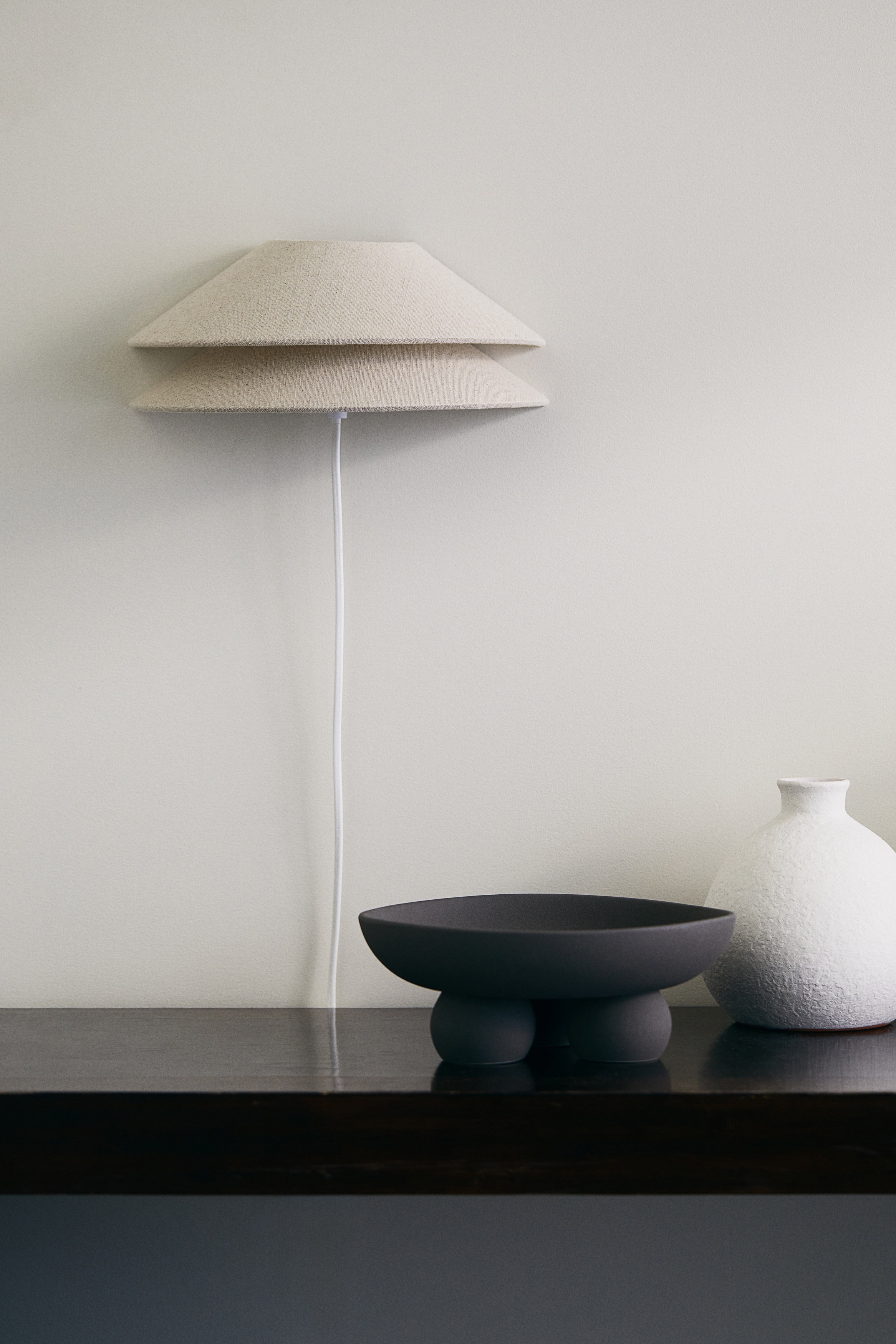 Lampada da parete in lino - Beige chiaro