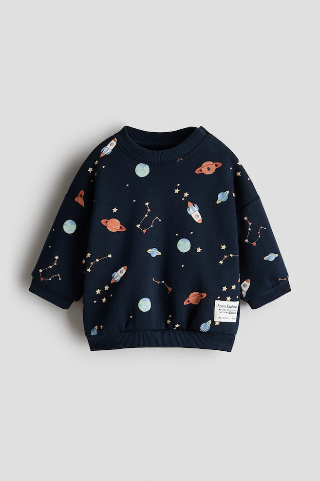 Printed Sweatshirt - Navy blue/space/Green/white/White/cars/Dark red/NYC/Light green/dinosaur - 1