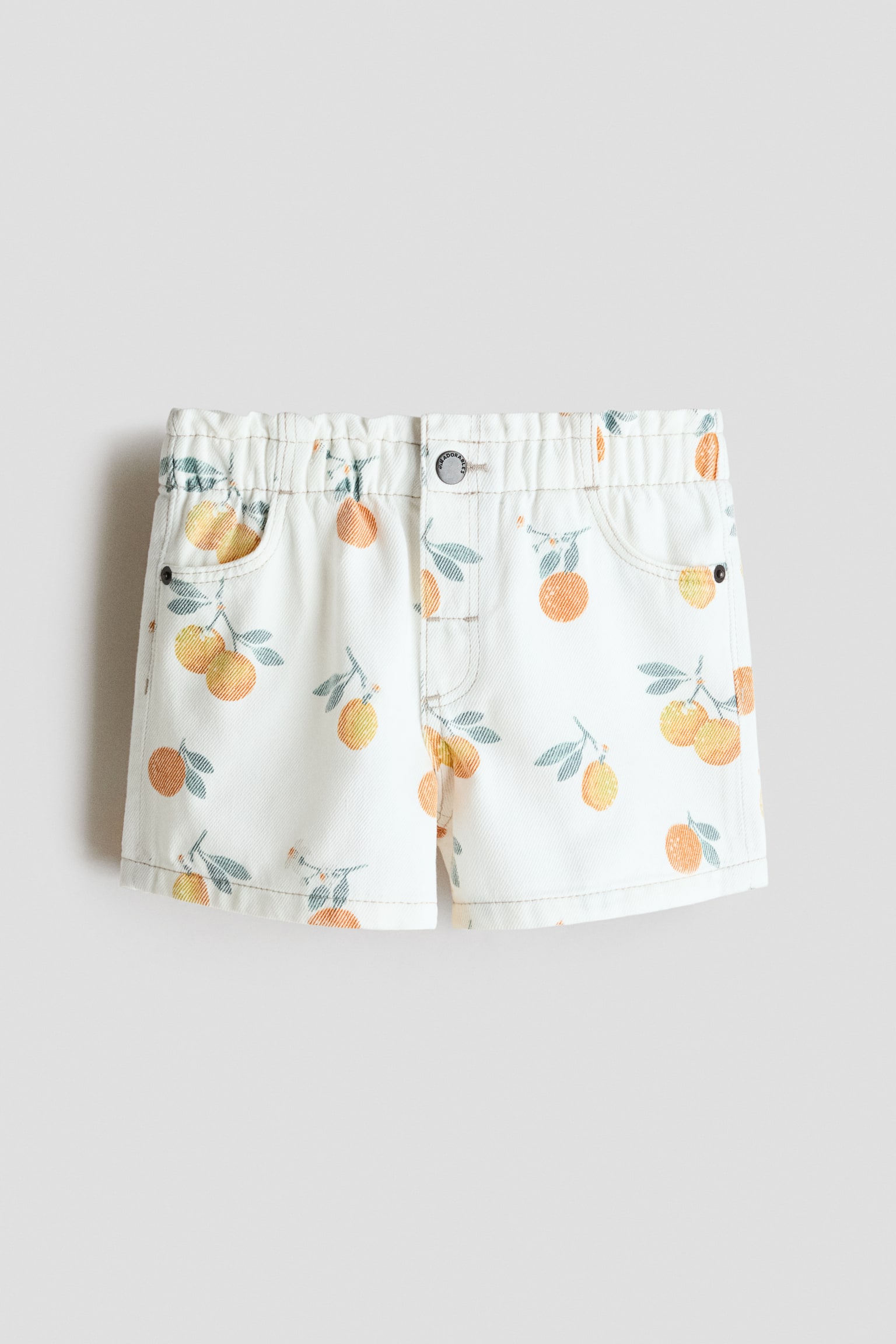 Mönstrade twillshorts - Crèmevit/Citroner/Vit/Blommig - 1