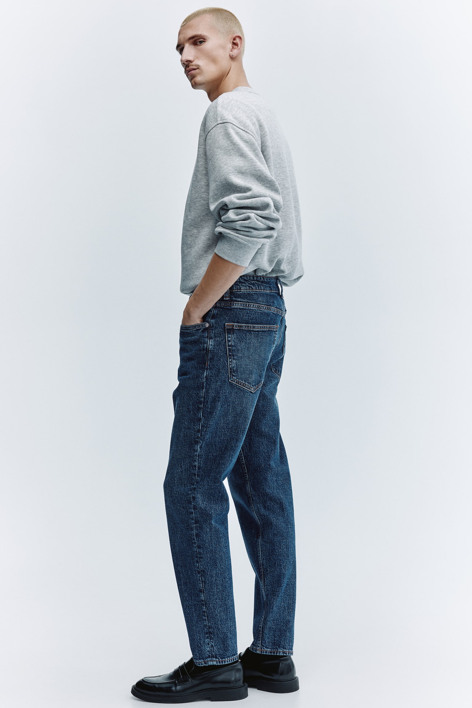 Tapered jeans - Dark denim blue/Denim blue/Denim black - 4