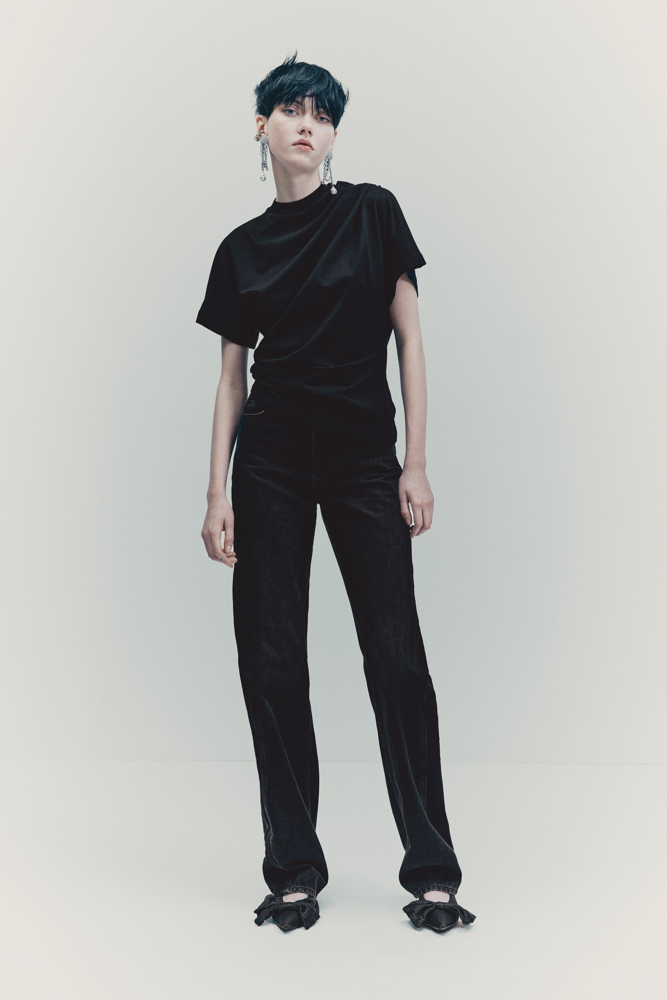 查看大圖: 垂墜感T恤 - 黑色 - Ladies | H&M 1