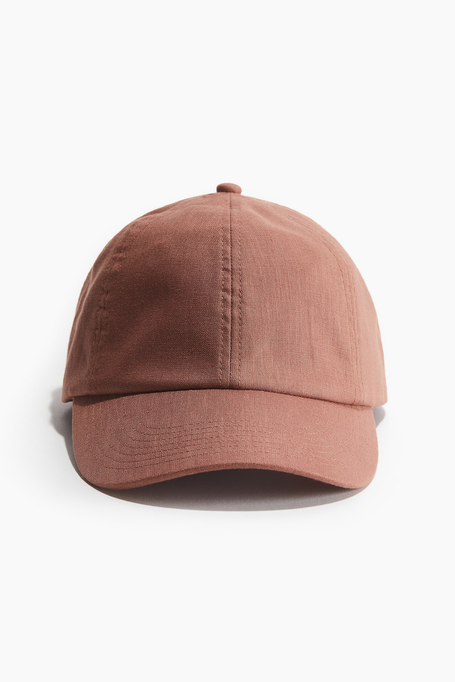 Linen cap - Rust red/Light beige/Light khaki green - 1