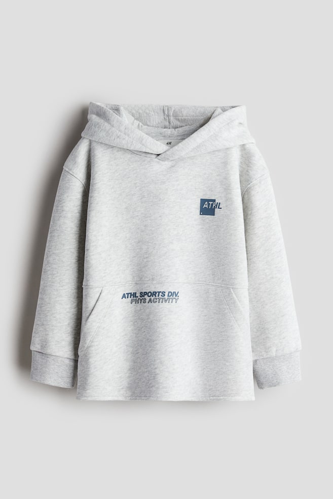 Hoodie imprimé - Gris clair chiné - 1