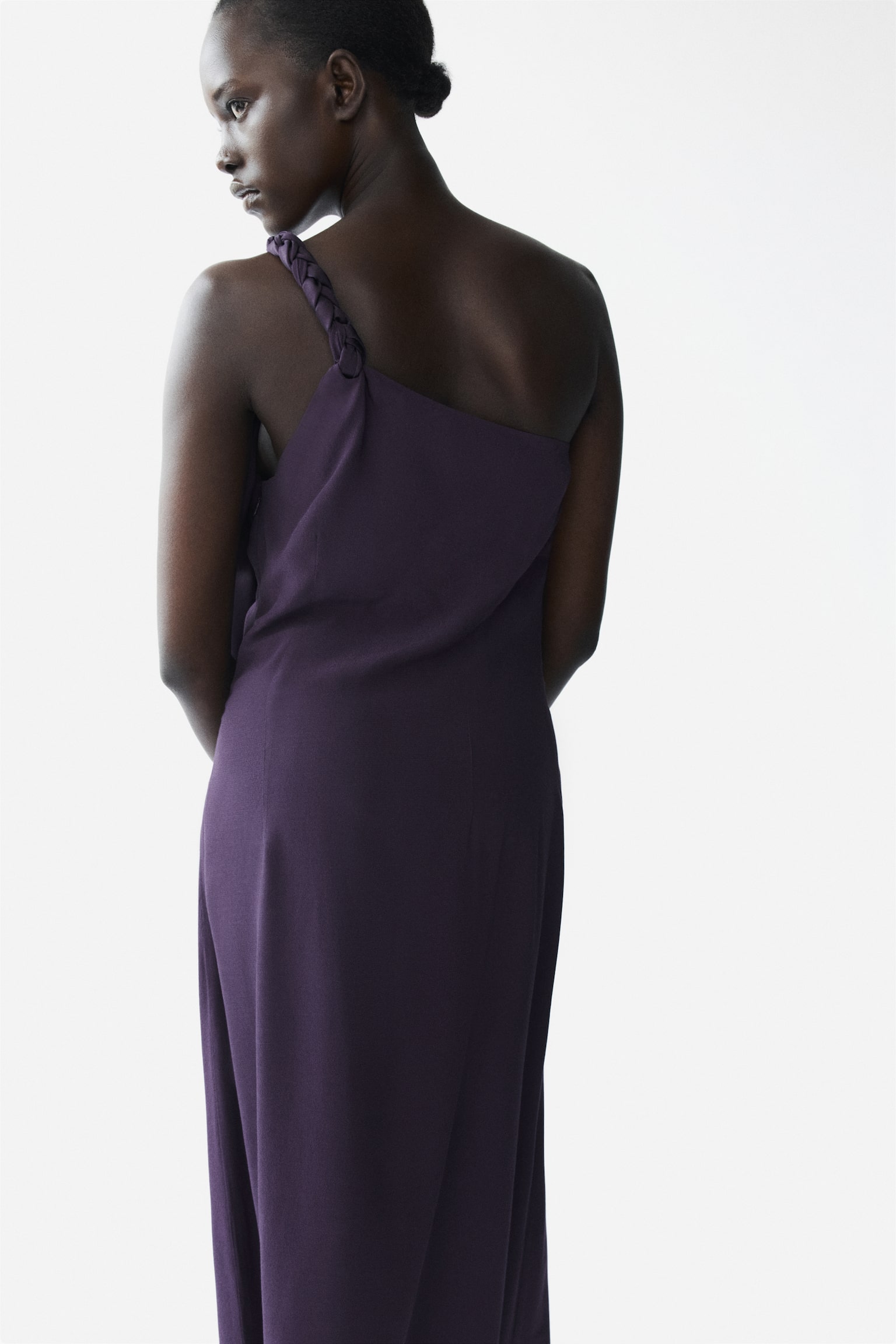Женское платье H&M Braided-Detail One-Shoulder, цвет: Фиолетовый — фото 5