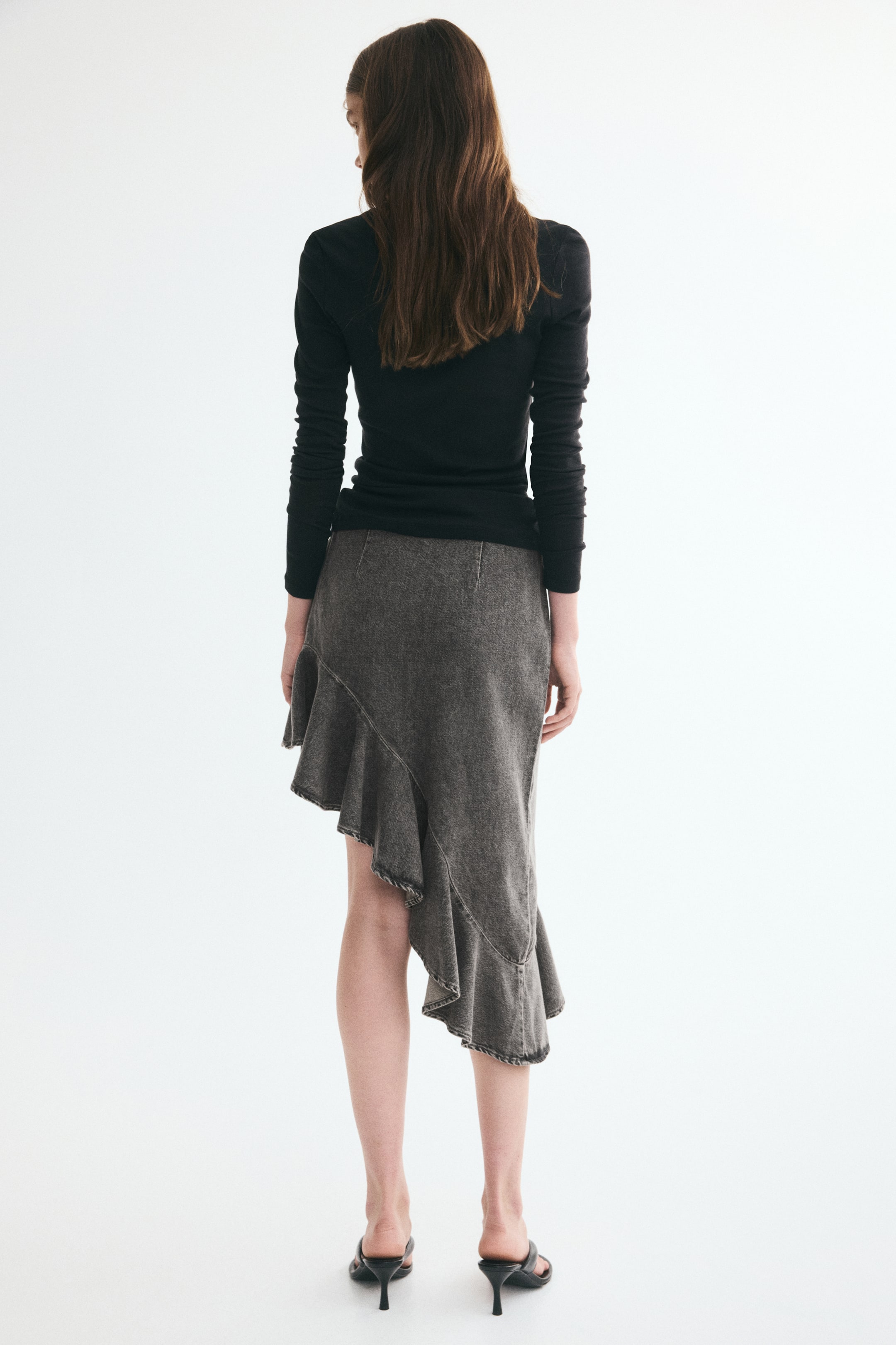 Asymmetric Denim Skirt