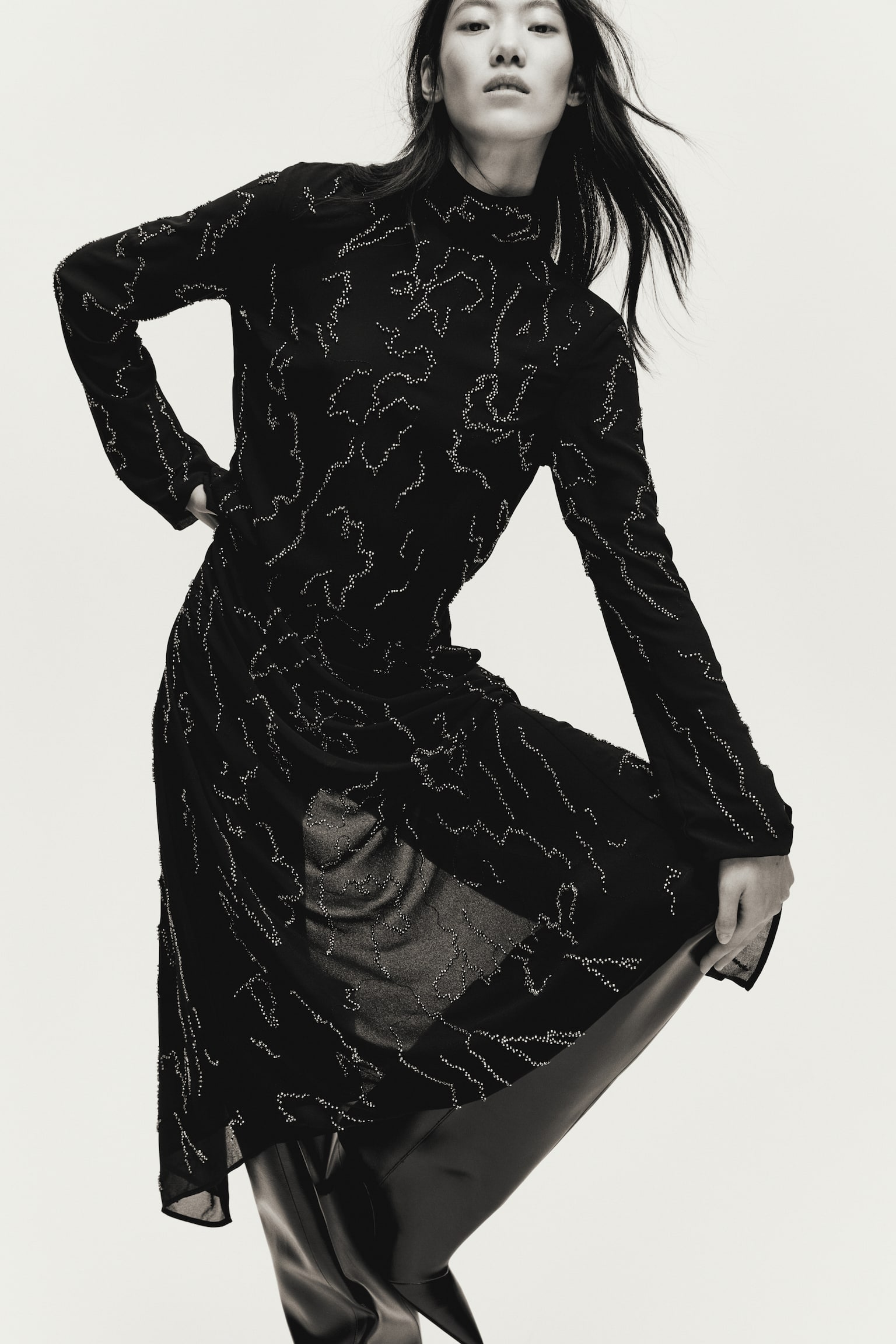 Bead-embellished maxi dress - Negro - 2