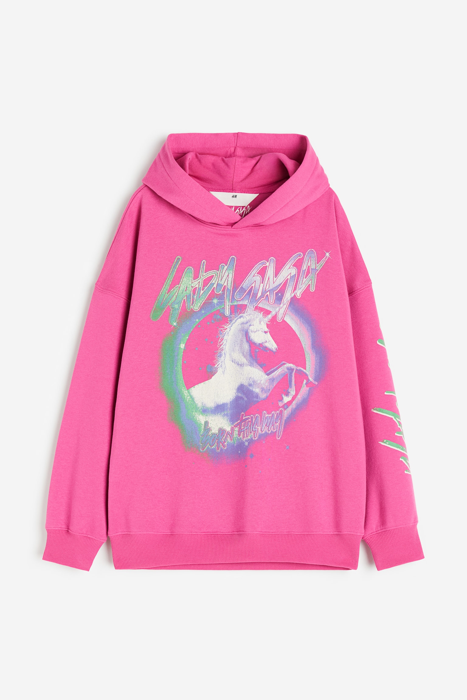 Oversized printed hoodie - Hot pink/Lady Gaga/Dark grey/Blackpink - 1