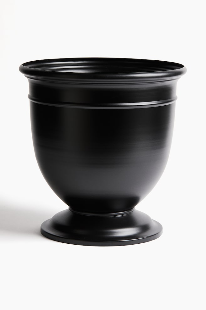 Maceta extragrande de metal para uso en exterior - Negro/Beige grisáceo claro - 1