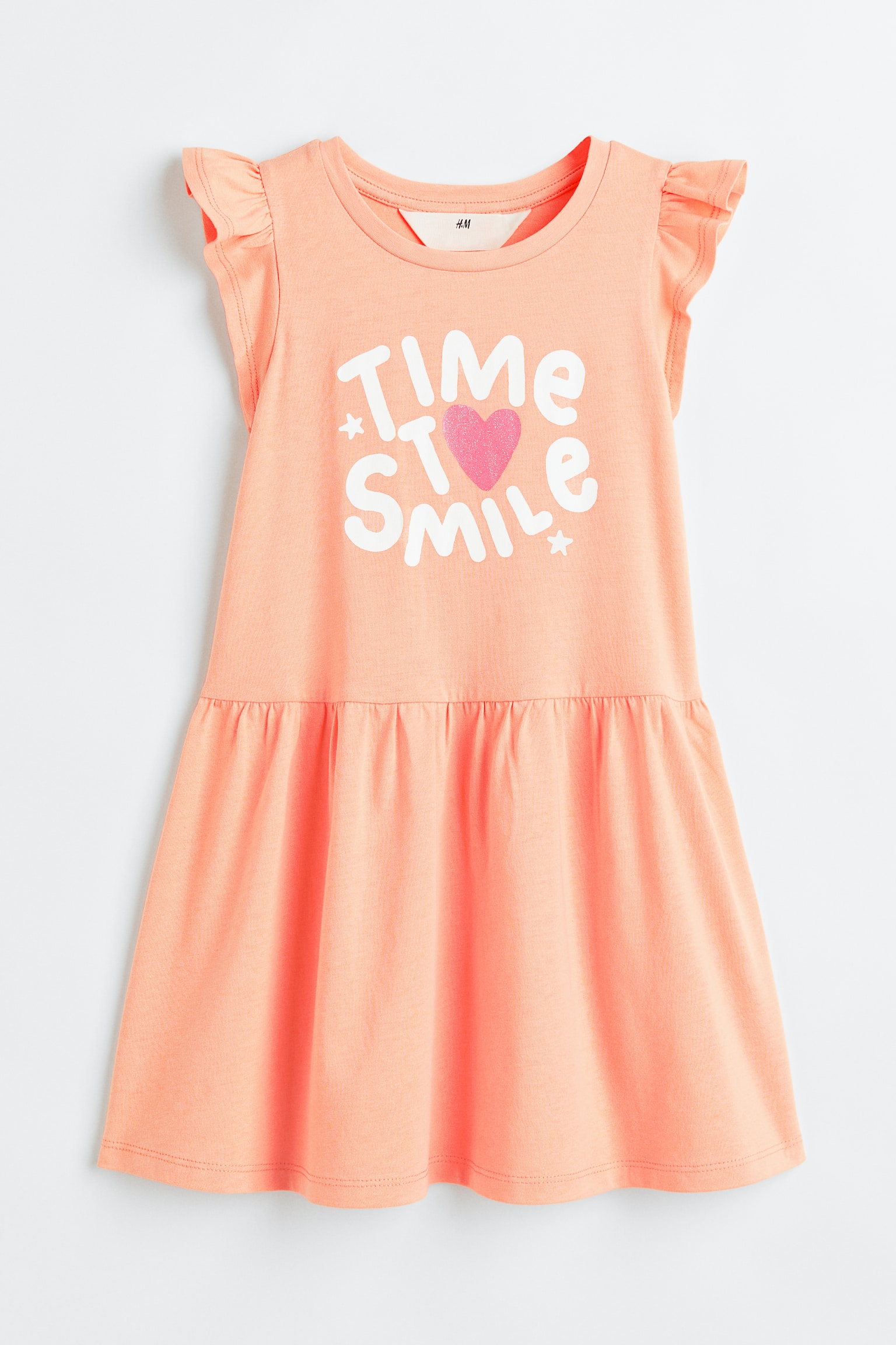 Print Dress - Light orange/Heart - 1