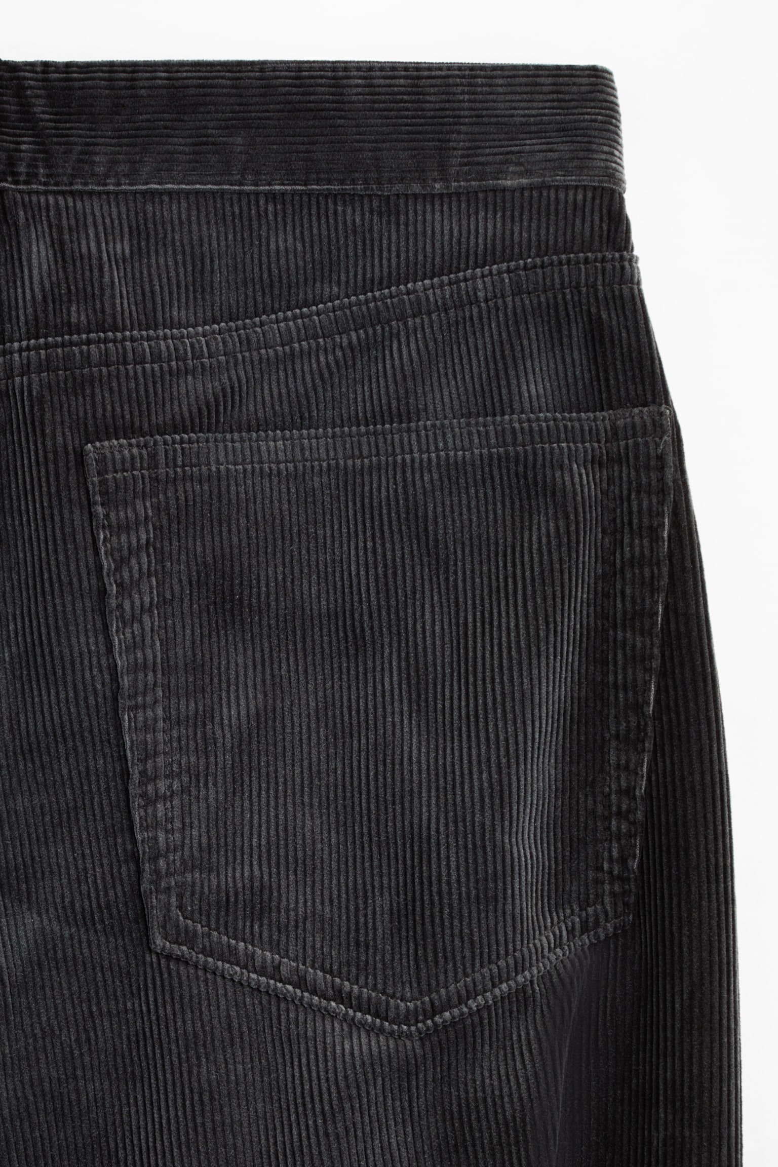 Мужские брюки H&M Loose-Fit Cotton Corduroy, цвет: Тёмный джинсовый серый — фото 2