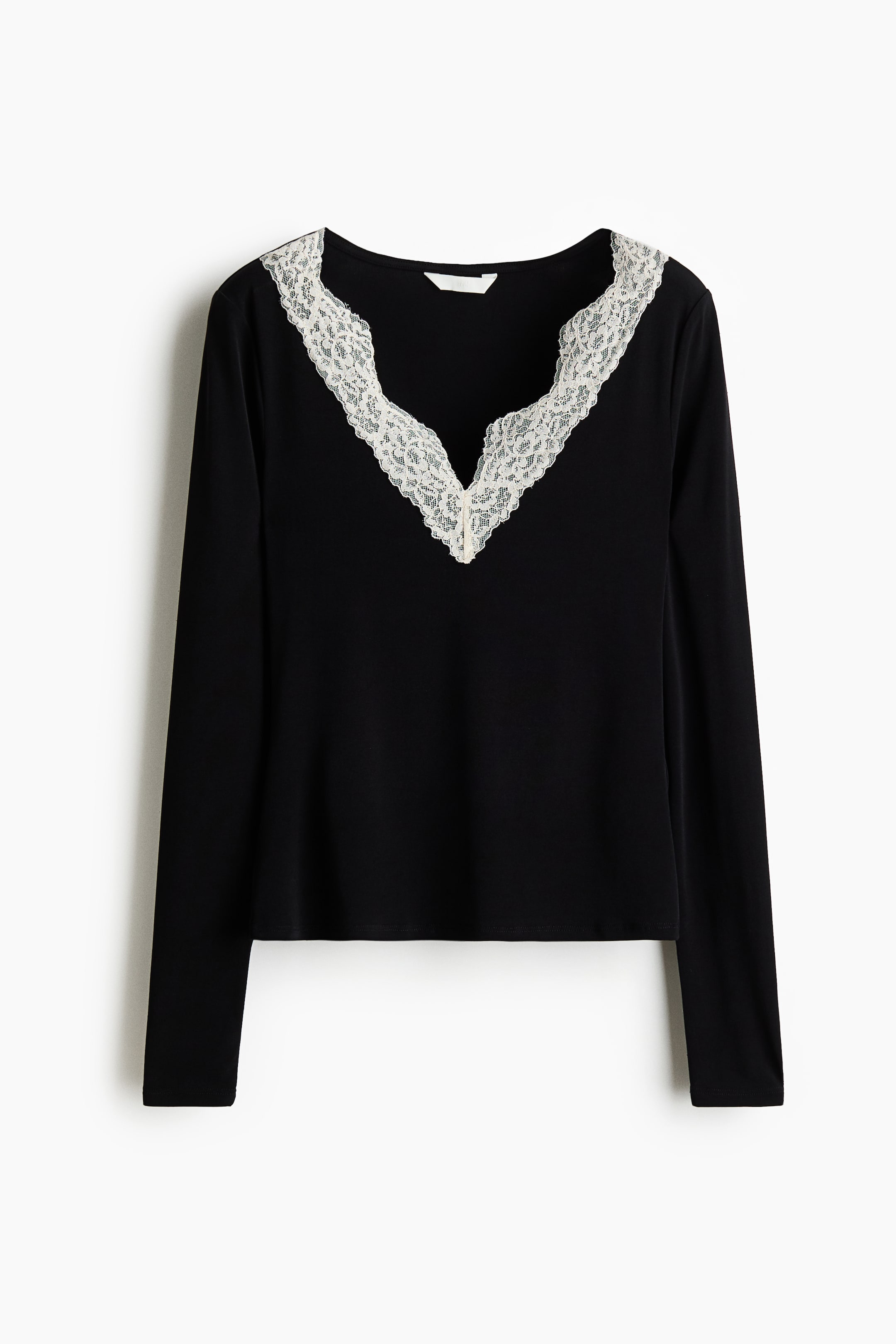 Zobacz większy obraz: Top z koronką - Black - ONA | H&M PL 1