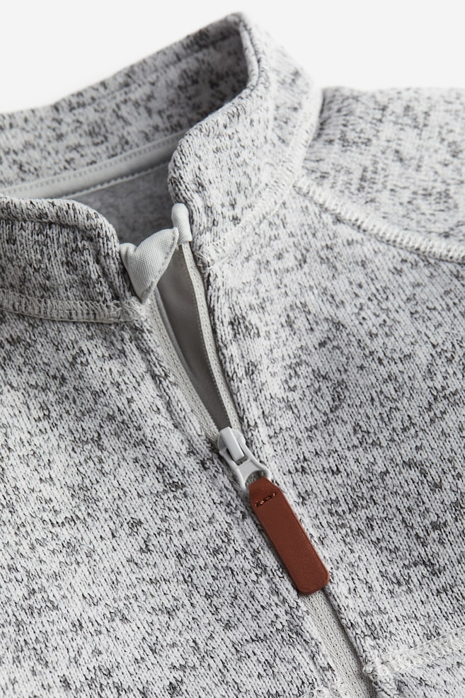 Knitted fleece jacket - Grey marl - 2
