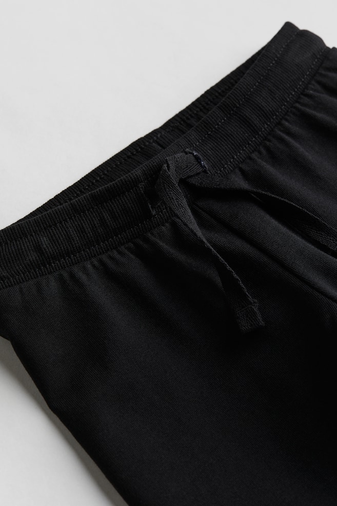 Sweatpants en coton - Noir/Gris clair chiné/Marron - 2