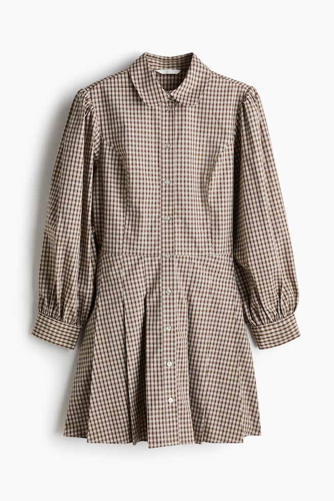Shirt dress - Brown/Checked - 1