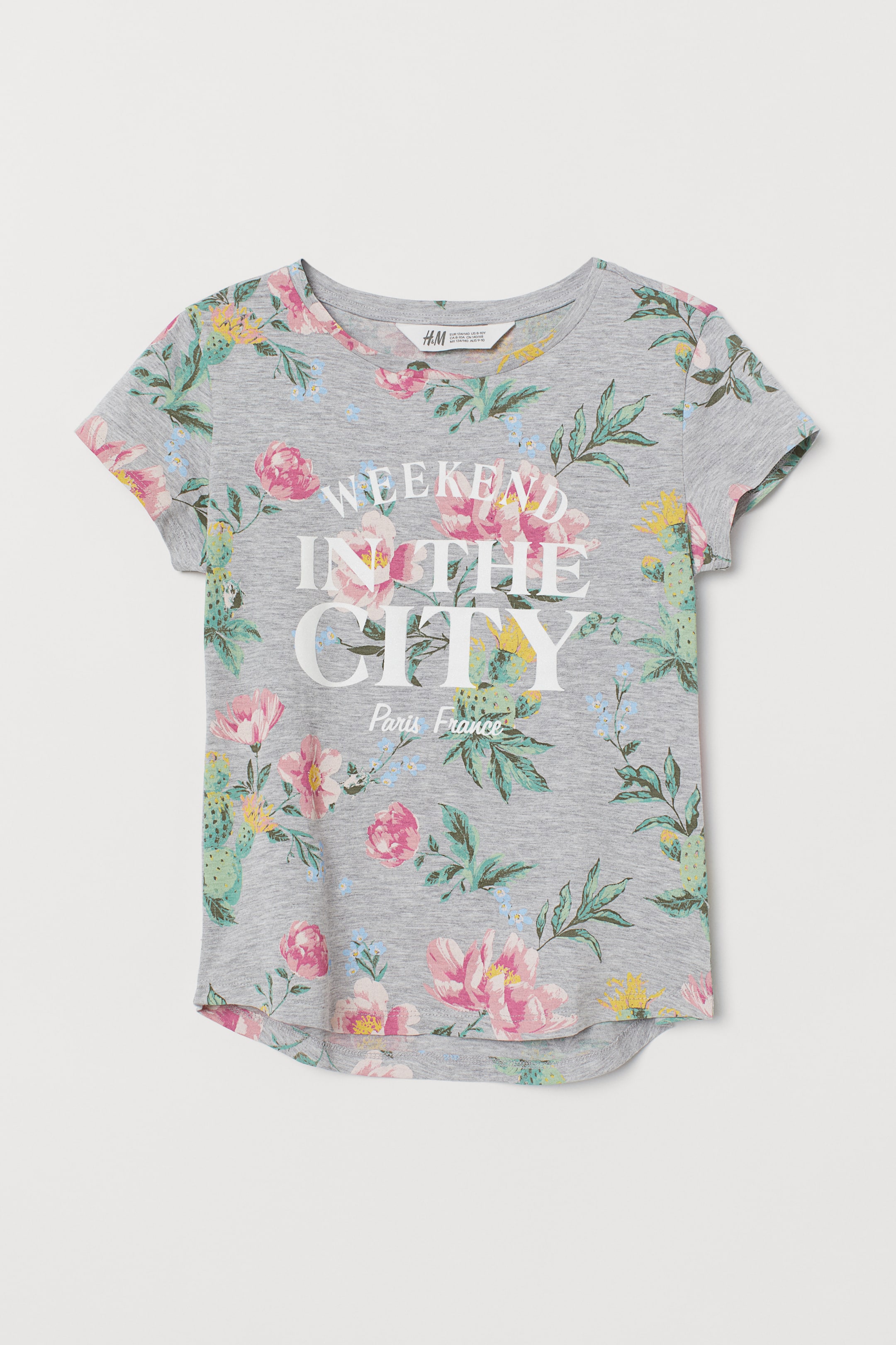 Größeres Bild ansehen: Bedrucktes Jerseyshirt - Hellgraumeliert/Paris - Kids | H&M DE 1