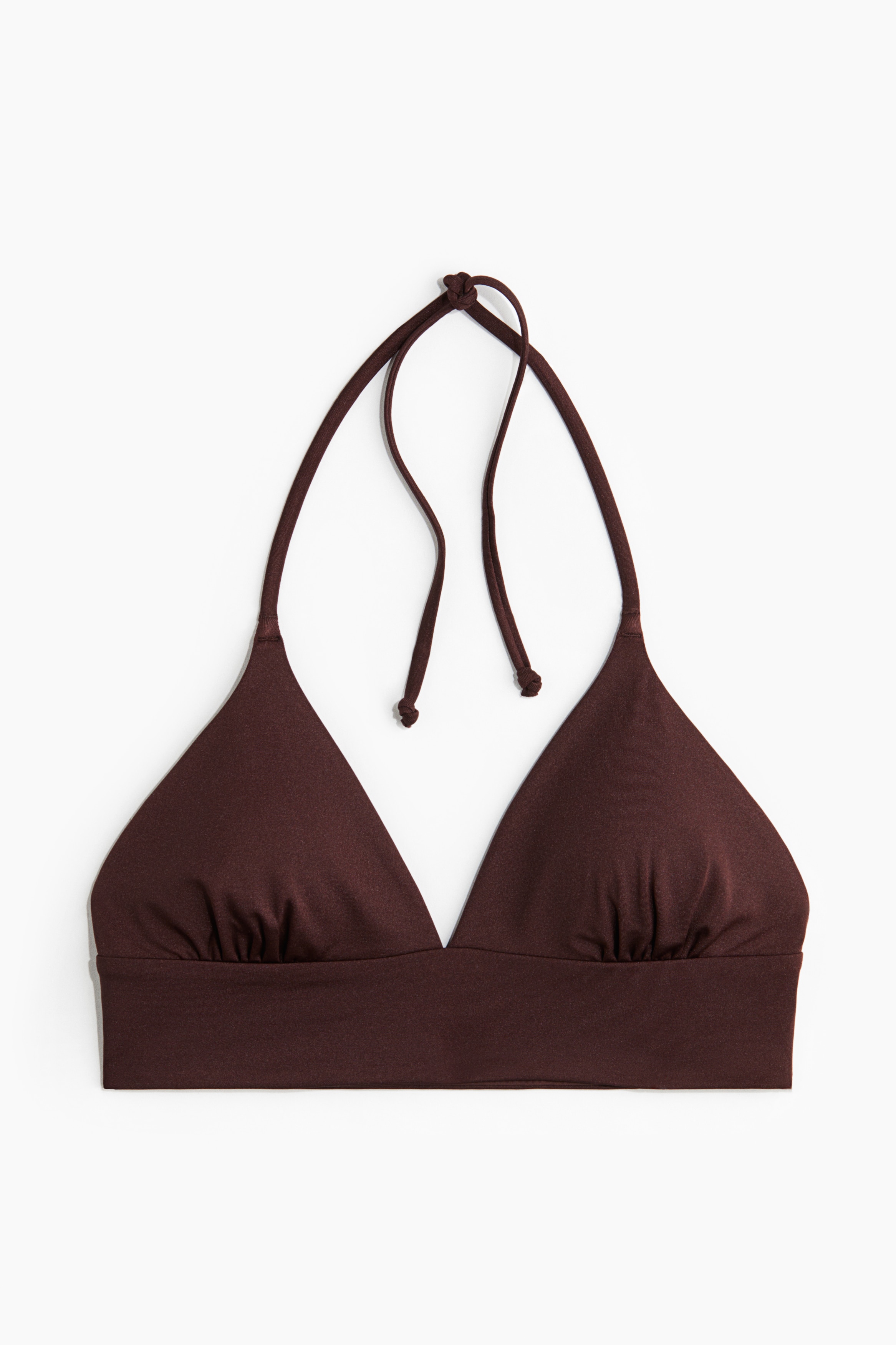 Τριγωνικό σουτιέν μπικίνι με ενίσχυση - Σκούρο καφέ/Μαύρο/Λευκό/Γκρεζ