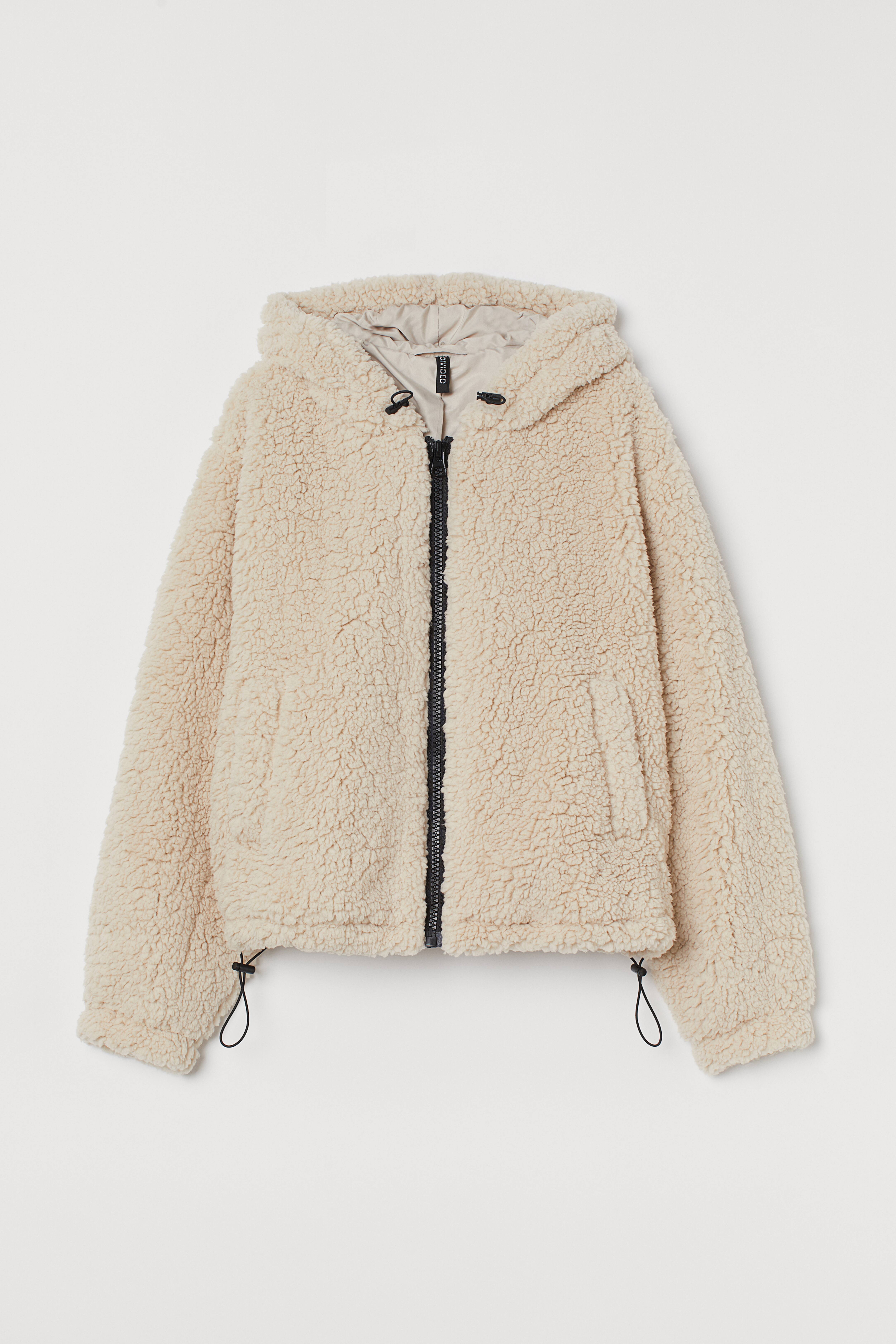 Hooded Faux Shearling Jacket