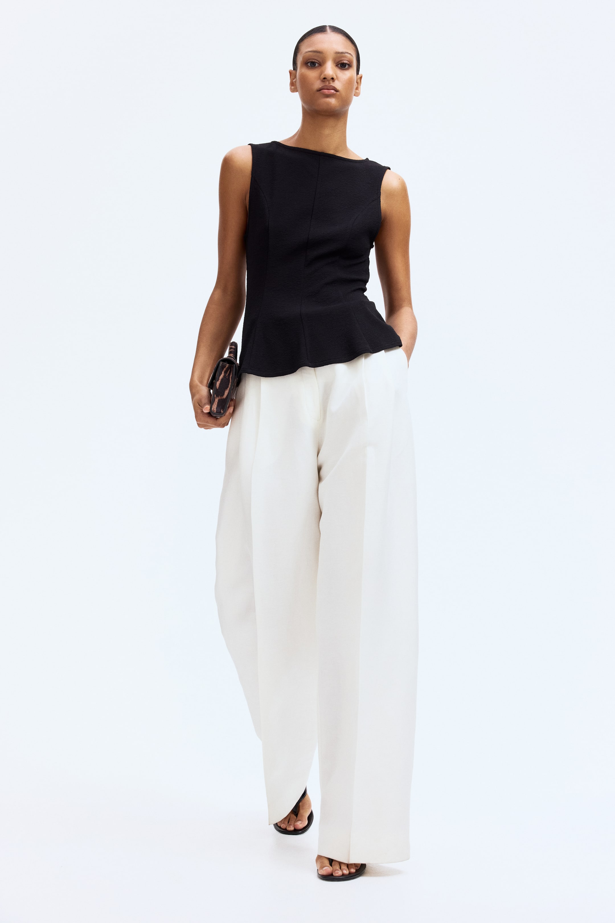 View larger image: Sleeveless peplum top - Black - Ladies | H&M IN 2