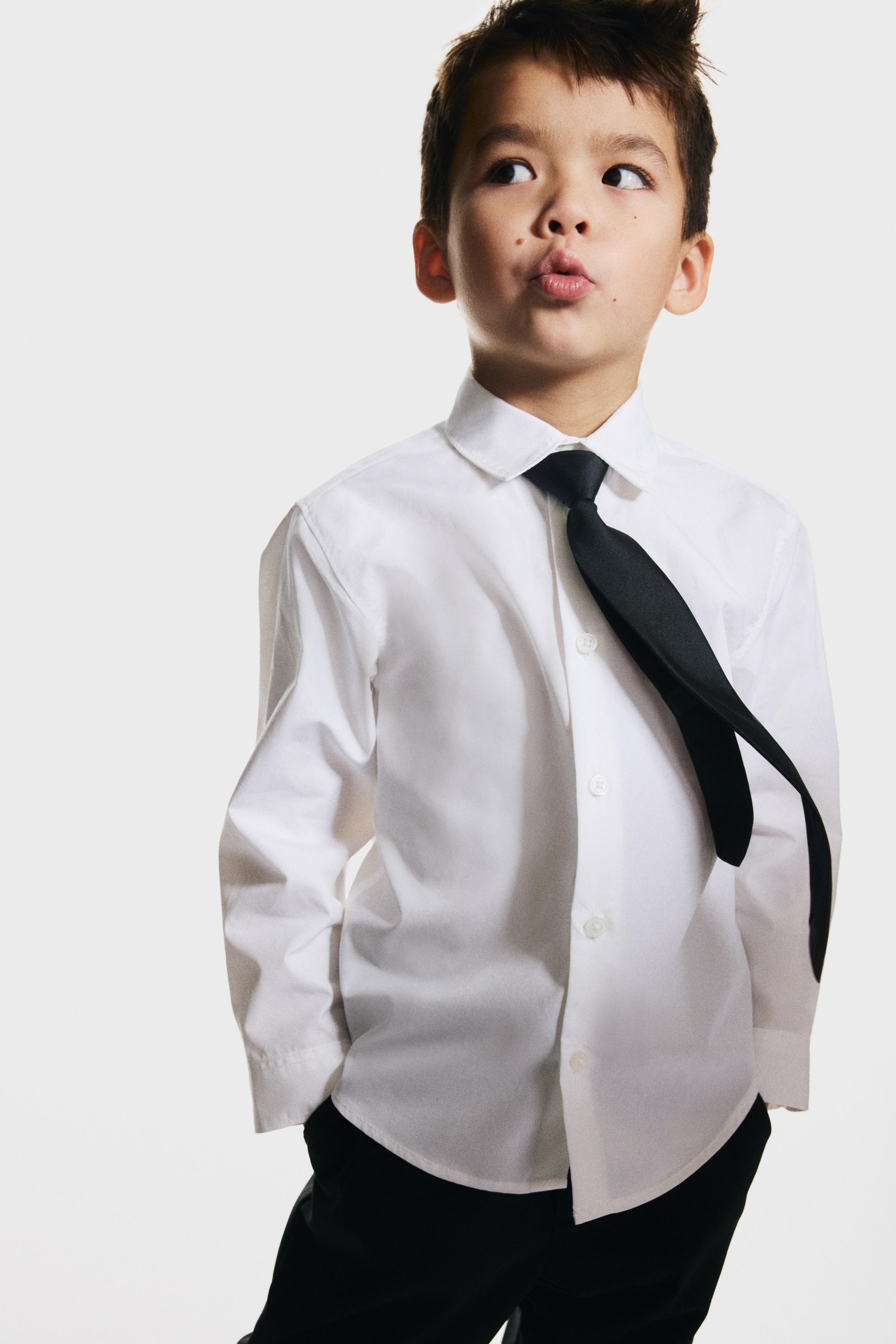 Garçon - Chemise et cravate Blanc/noir - Size: 134 (8-9Y)  - H&M