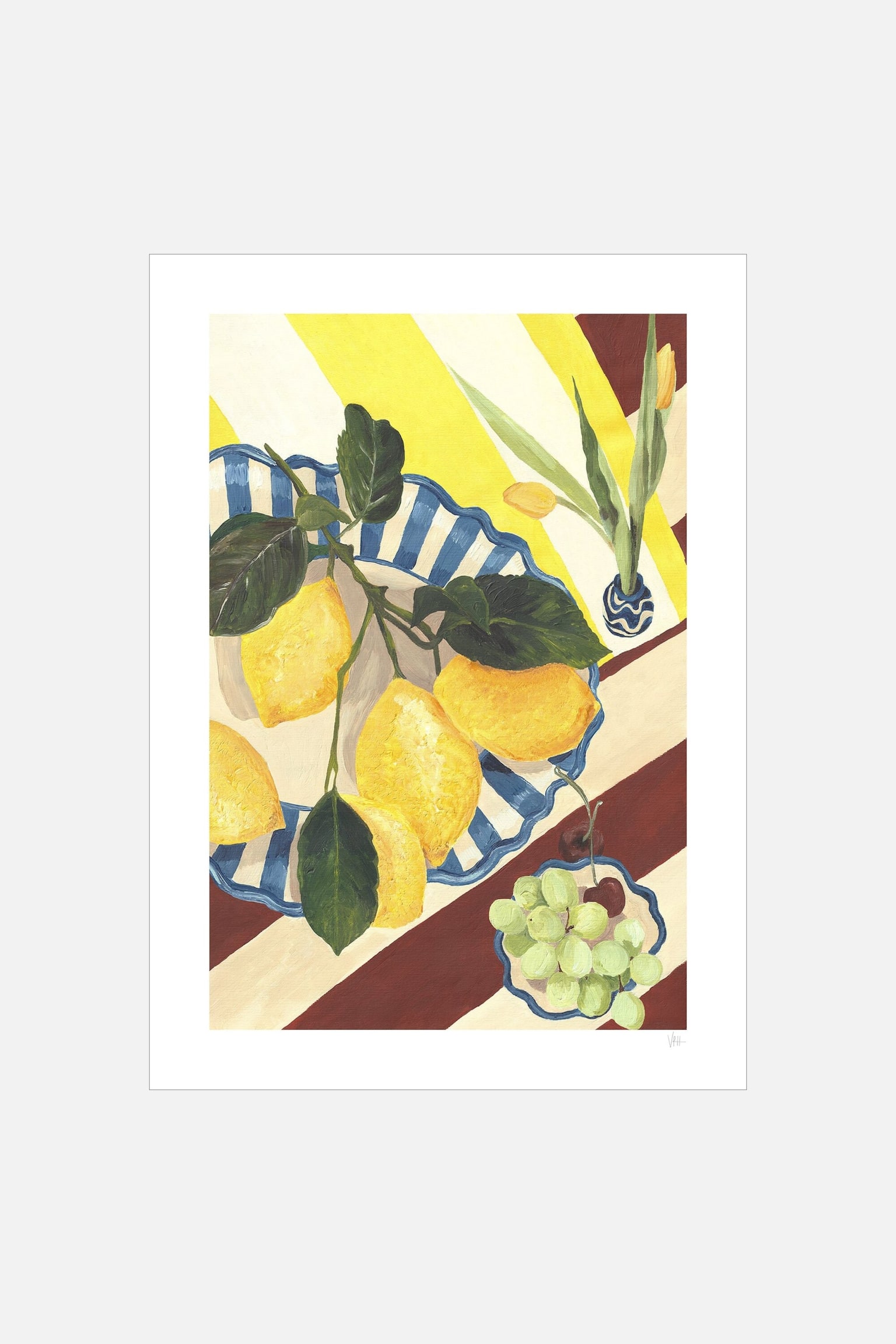 Violets Print House - Lemons And Grapes - Veelkleurig - 1