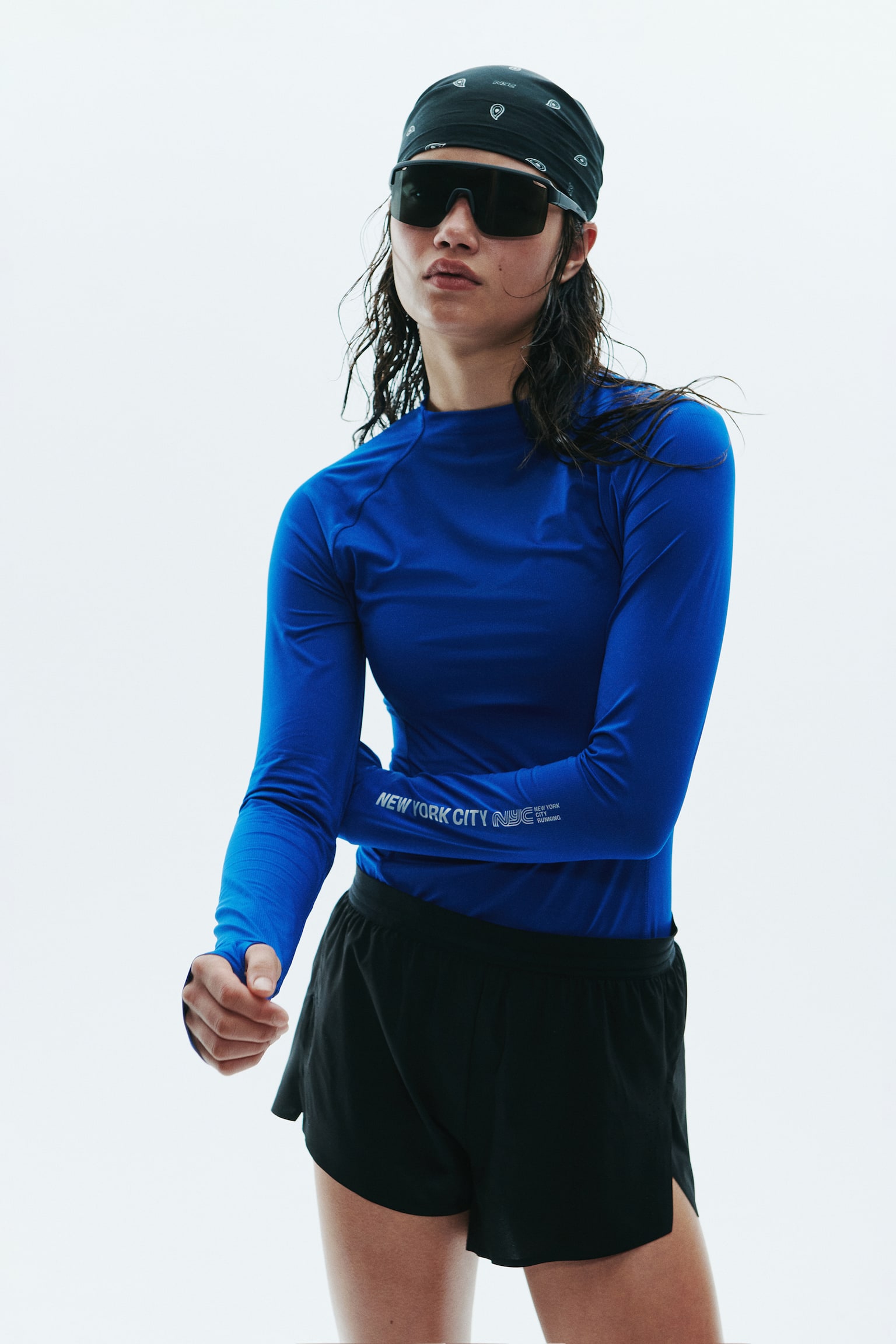 Женский топ H&M Move Long-Sleeved Running Top with DryMove™, цвет: Кобальтовый синий — фото 3