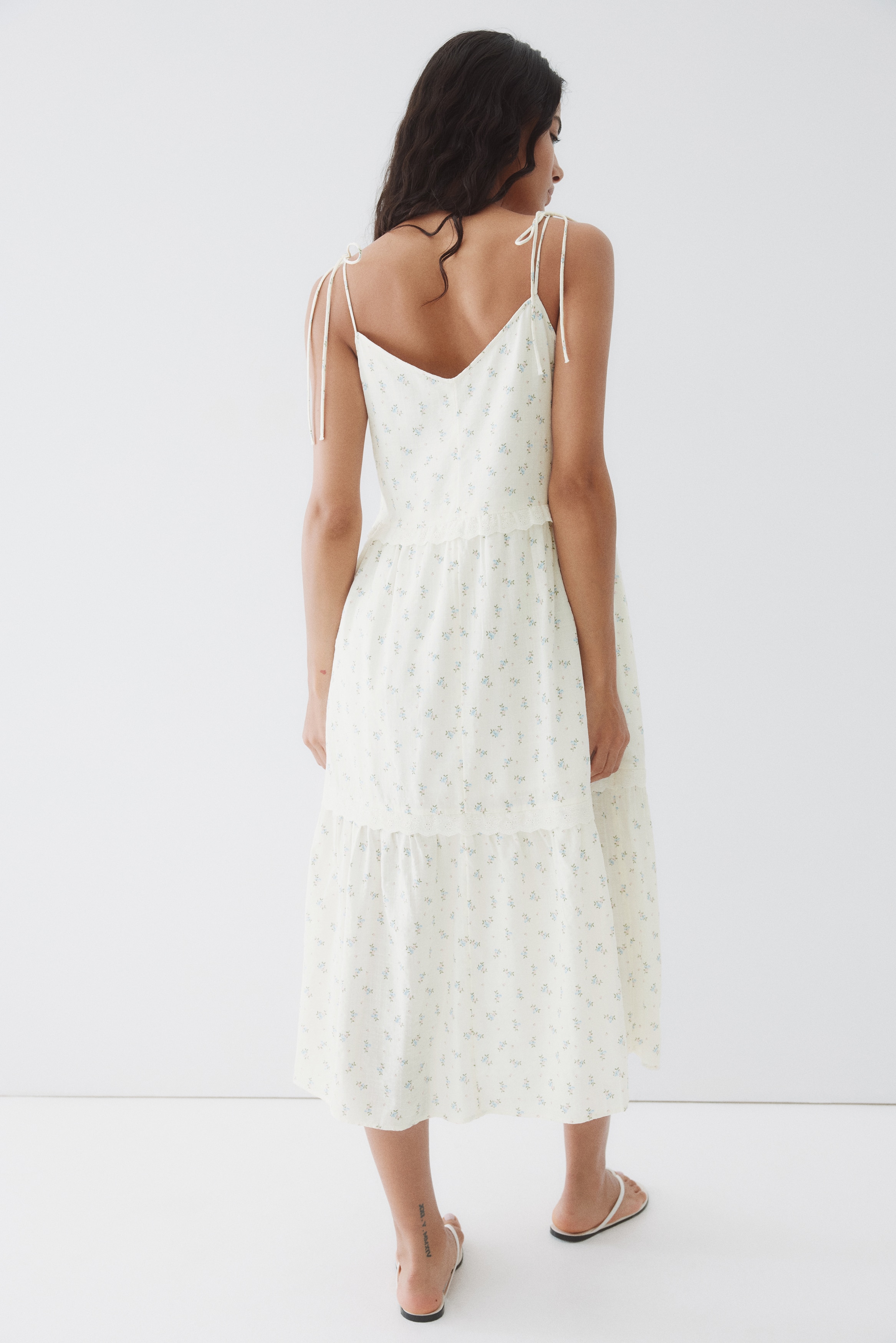 terracotta chintz cotton linen cassie dress No.17 Full Length Linen Tea Dress in Nicchio