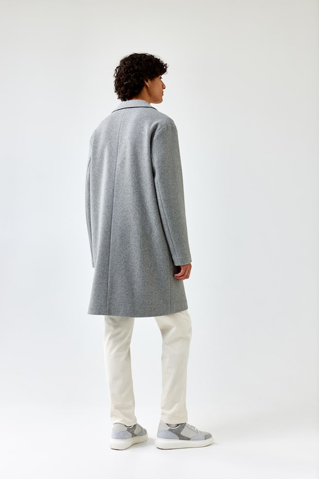 Manteau en laine mélangée - Gris/Marron - 4