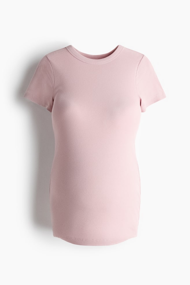 MAMA Ribbed Top - Light pink/White/Light taupe/Black/Pale yellow - 1