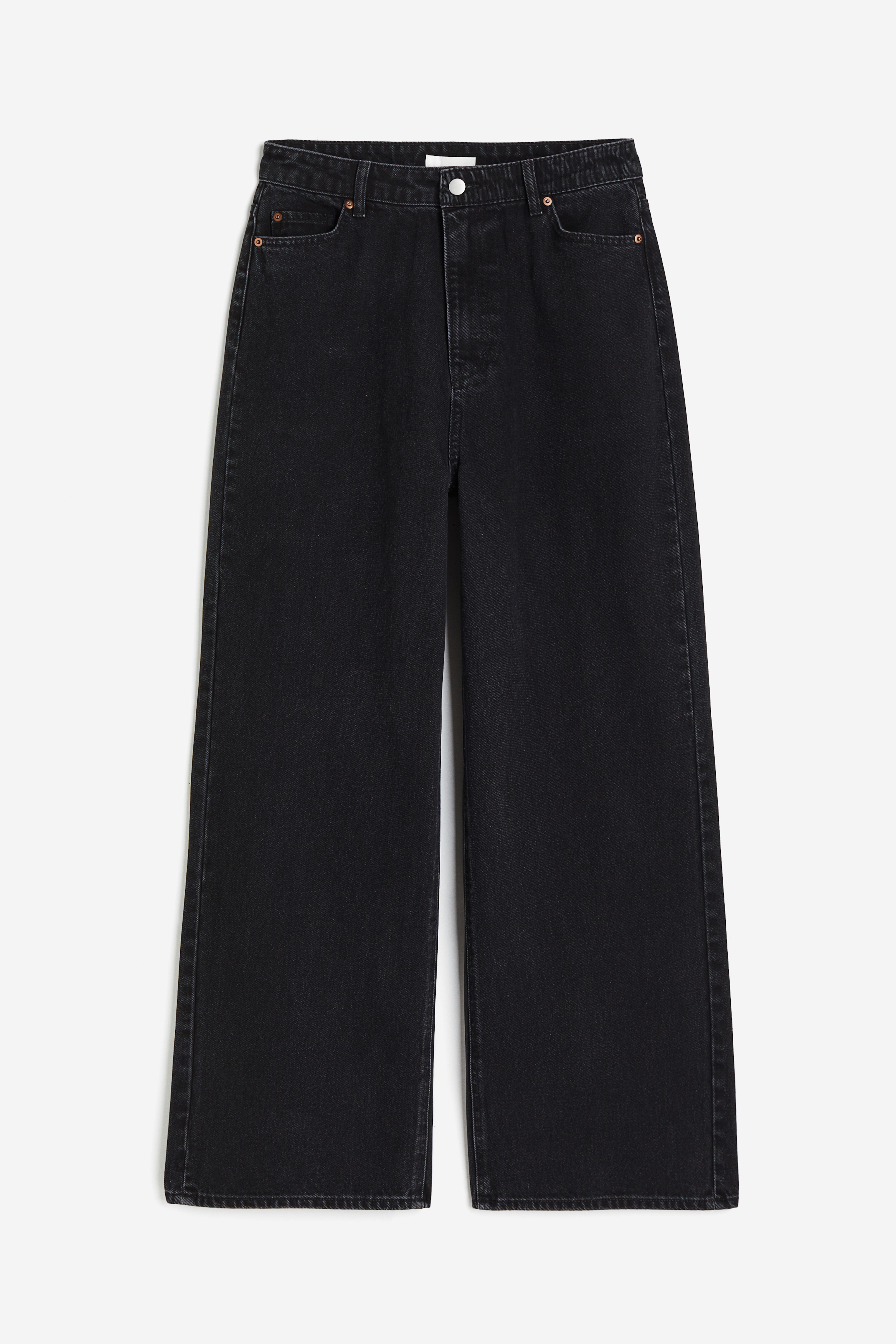 Wide leg Denim Pants Black Ladies H M CA