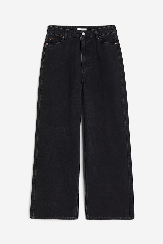 Wide denim trousers - Black - 2