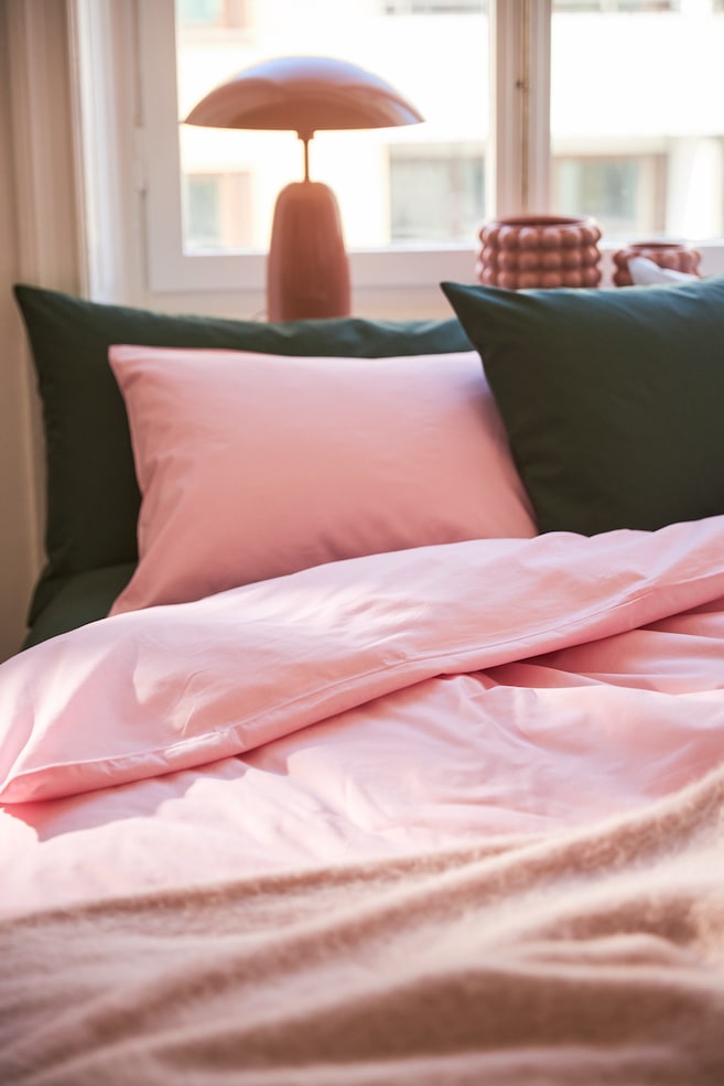 Enkelt sengesett i bomull - Lys rosa/Salvie-grønn/Klarblå/Mørk grønn/dc/dc - 2